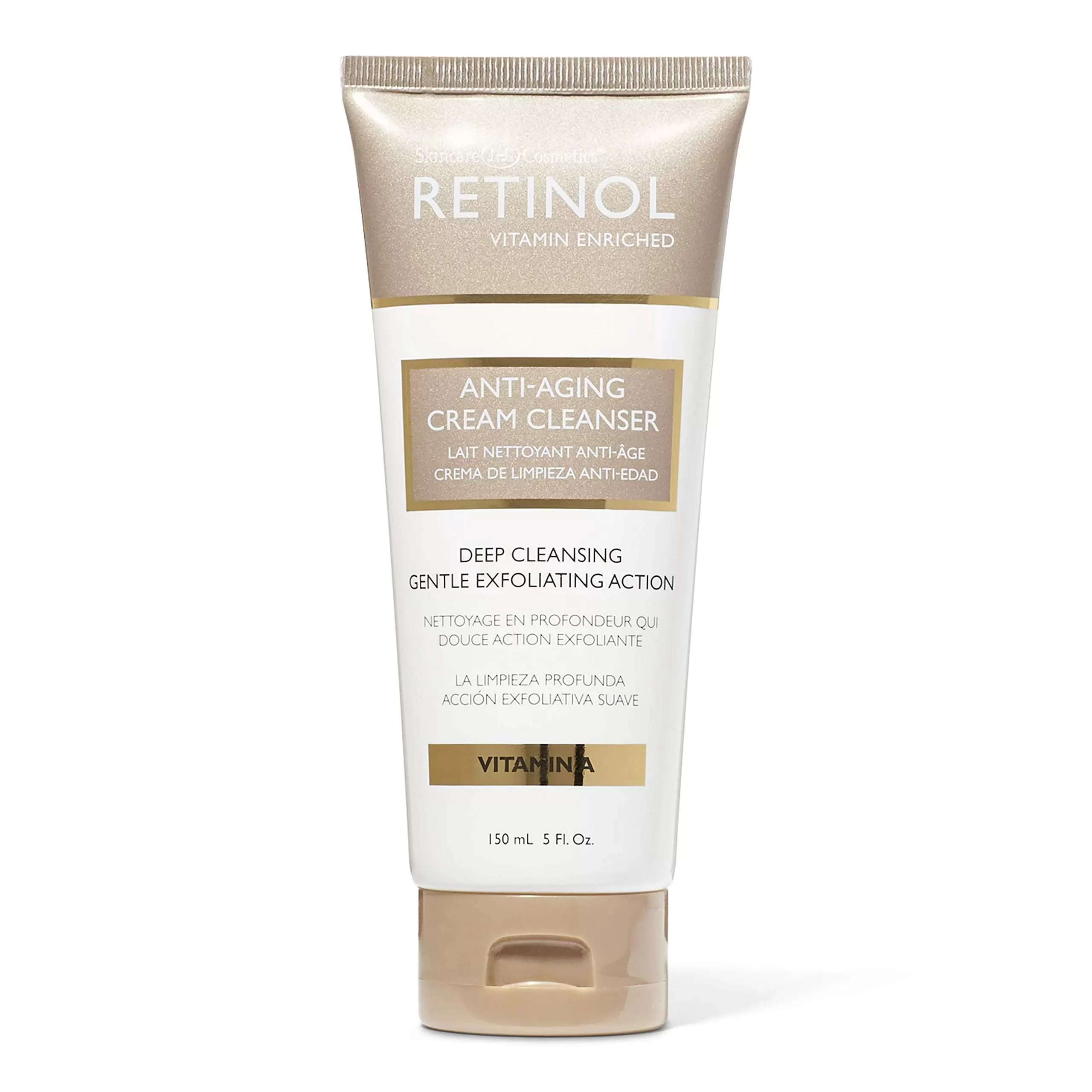 Retinol Cream Cleanser Anti-Aging ?C 5oz ?C Daily Deep Cleansing Facial Wash Improves Skin Texture. Moisturizes. And Exfoliates for Softer Face ?C Renewing Vitamin A Minimizes Wrinkles and Fine Lines