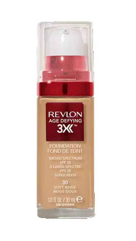 Revlon Age Defying 3X Cream Foundation Makeup. SPF 20. 030 Soft Beige. 1 fl oz