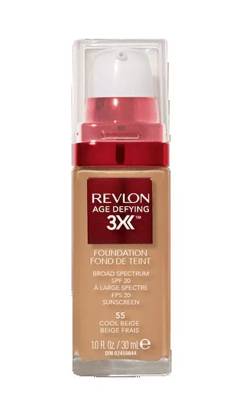 Revlon Age Defying 3X Cream Foundation Makeup. SPF 20. 055 Cool Beige. 1 fl oz