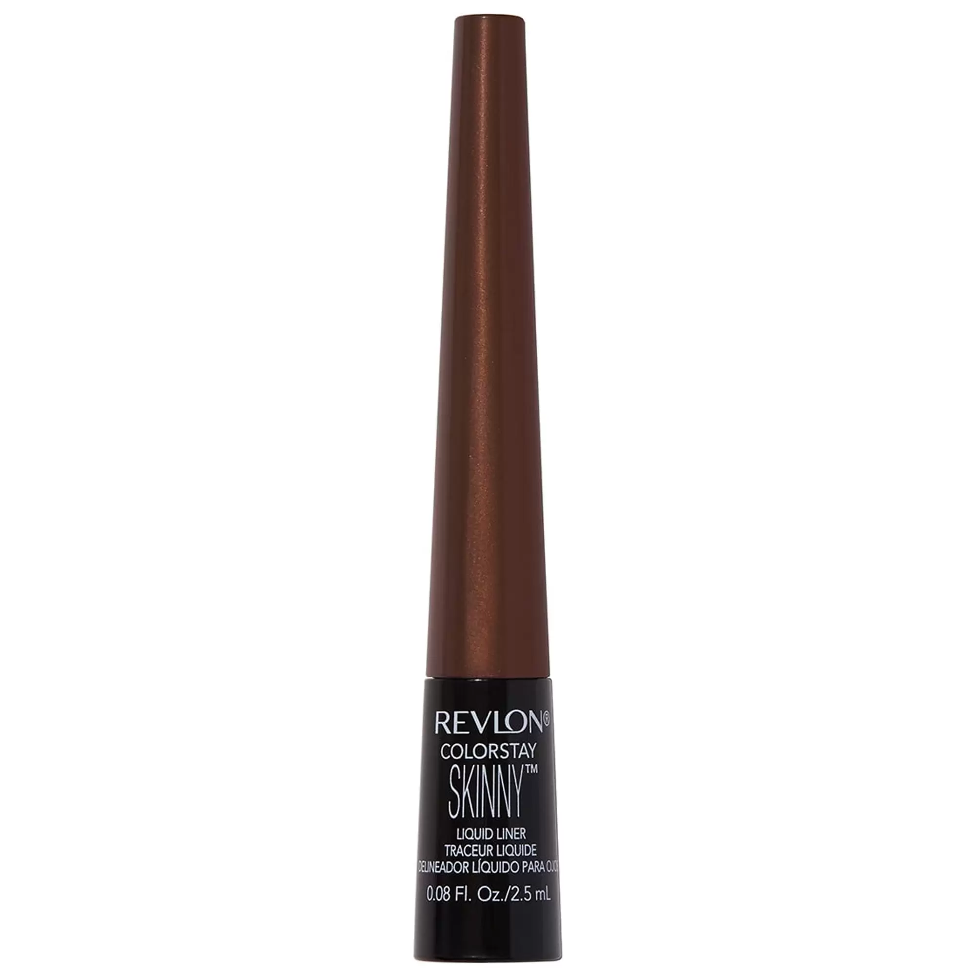 Revlon ColorStay Skinny Liquid Eyeliner. Waterproof. Smudgeproof. Longwearing Eye Makeup with Ultra-fine Tip. Mahogany Flame. 0.08 oz