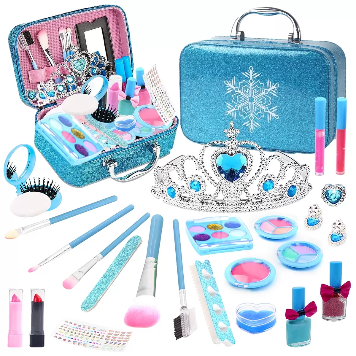 Rirool Princess Theme Game - 25-Piece Toy Set with Carry Bag and Pretend Makeup - Perfect for Girls' Role Play - Suitable for Children Aged 3-8+