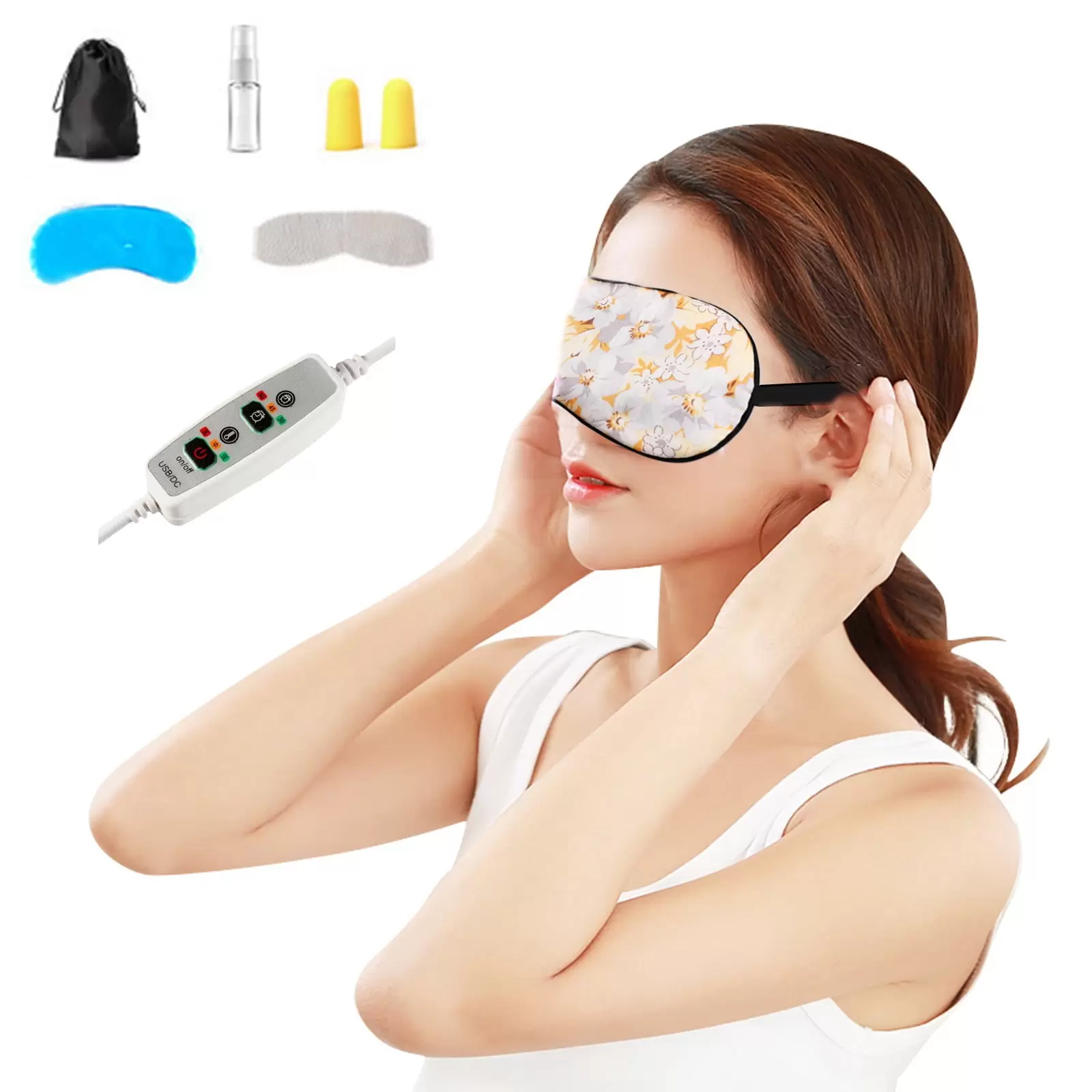 RnemiTe-amo on Sale??Heated Eye Mask. Warm Eye Compress Mask For Dry Eyes. USB Electric Eye Heating Pad With Temperature & Timer Control Eye Mask For Sleeping - Contoured