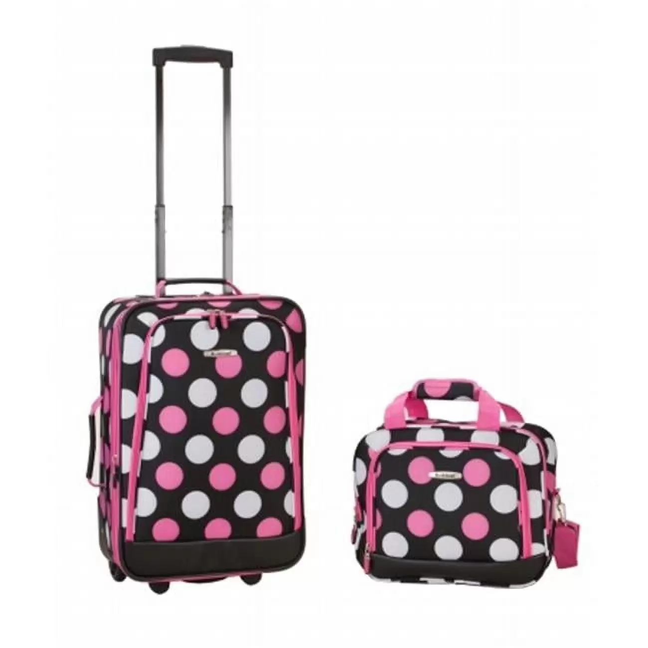 Rockland 2 Pc Multi Pink Dot Luggage Set