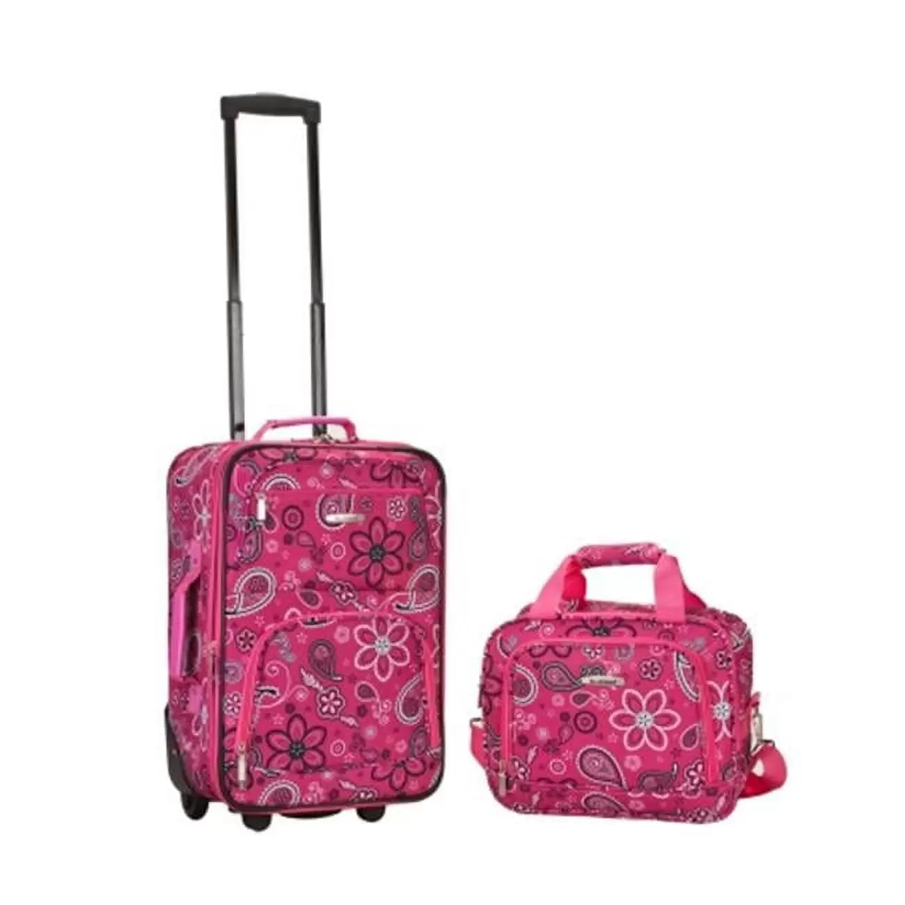 Rockland 2 Pc Pink Bandana Luggage Set