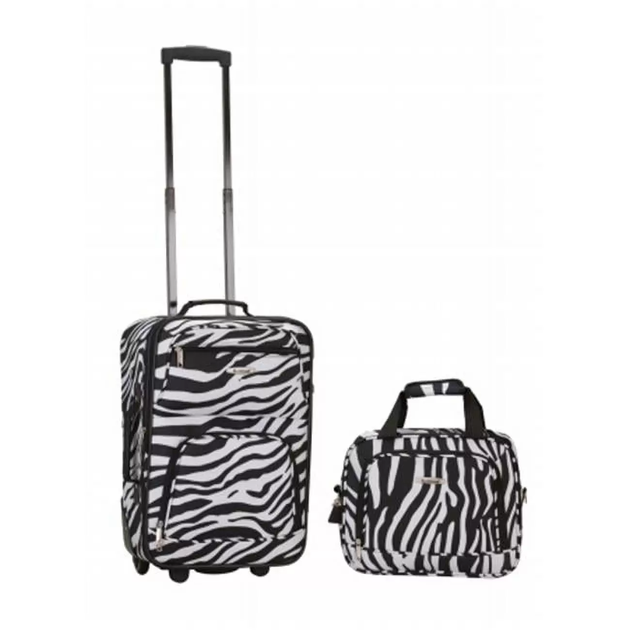 Rockland 2 Pc Zebra Luggage Set