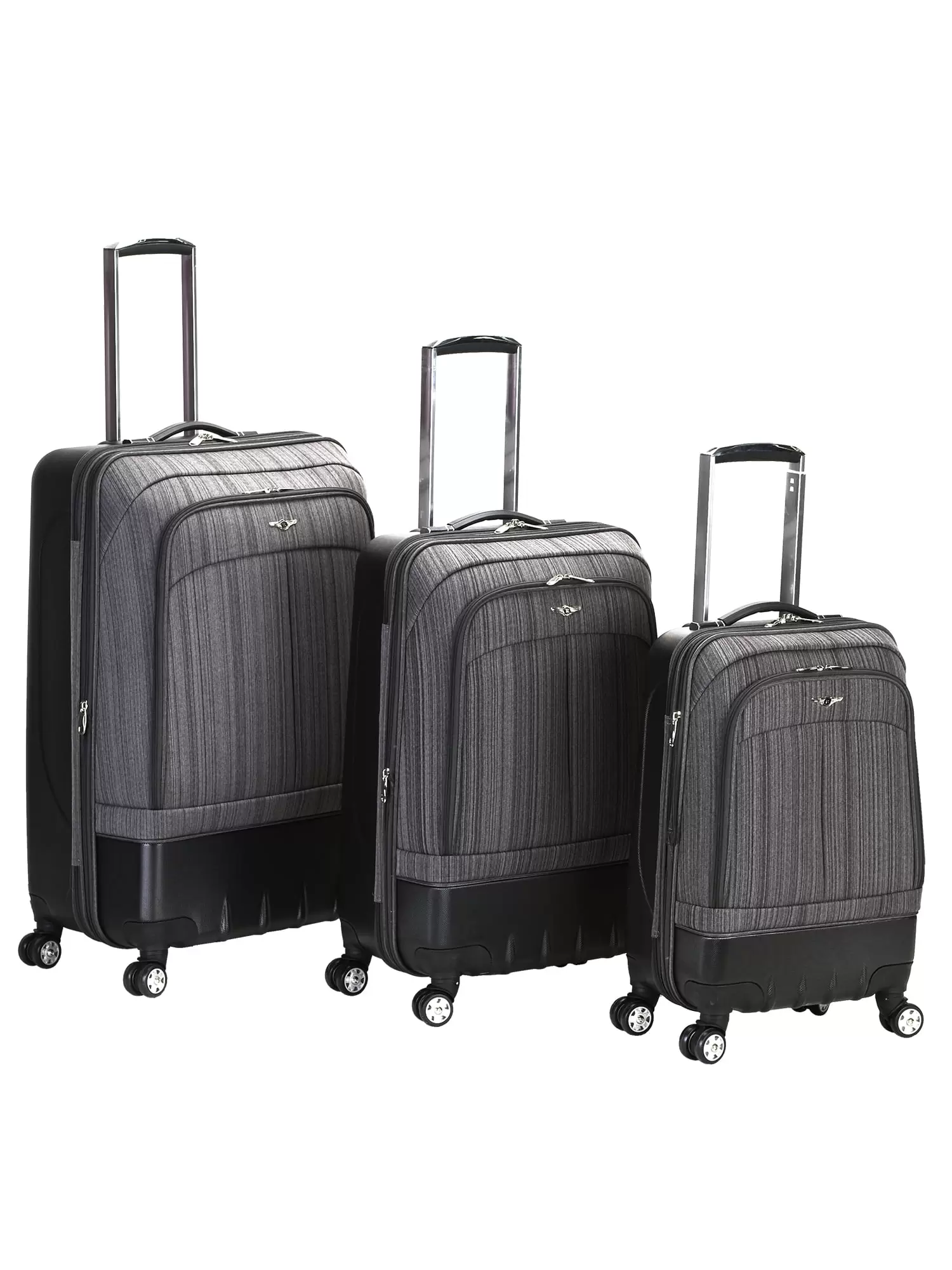 Rockland Luggage 3 Piece Milan Hybrid Softside/Hardside Luggage Set F136