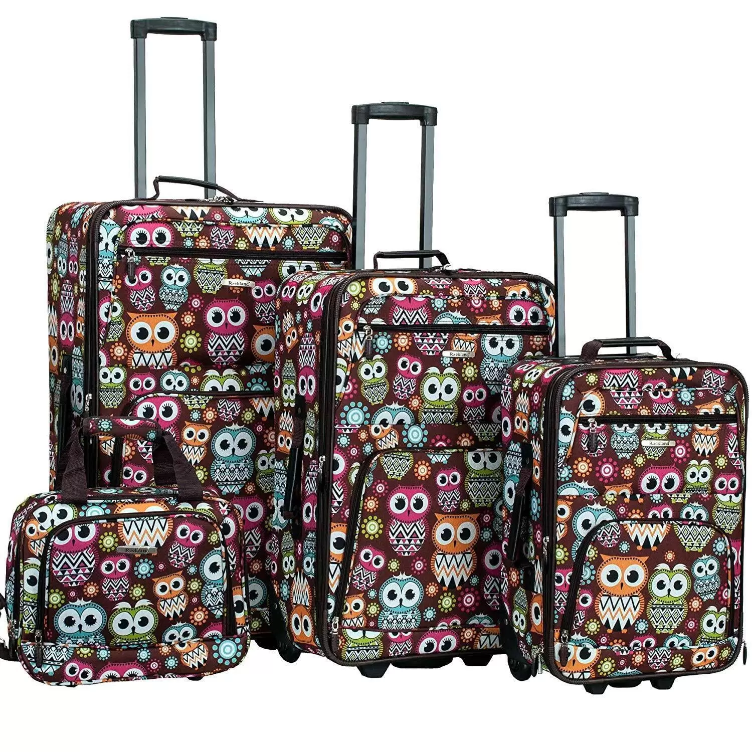 Rockland Luggage Jungle 4 Piece Softside Expandable Luggage Set F125