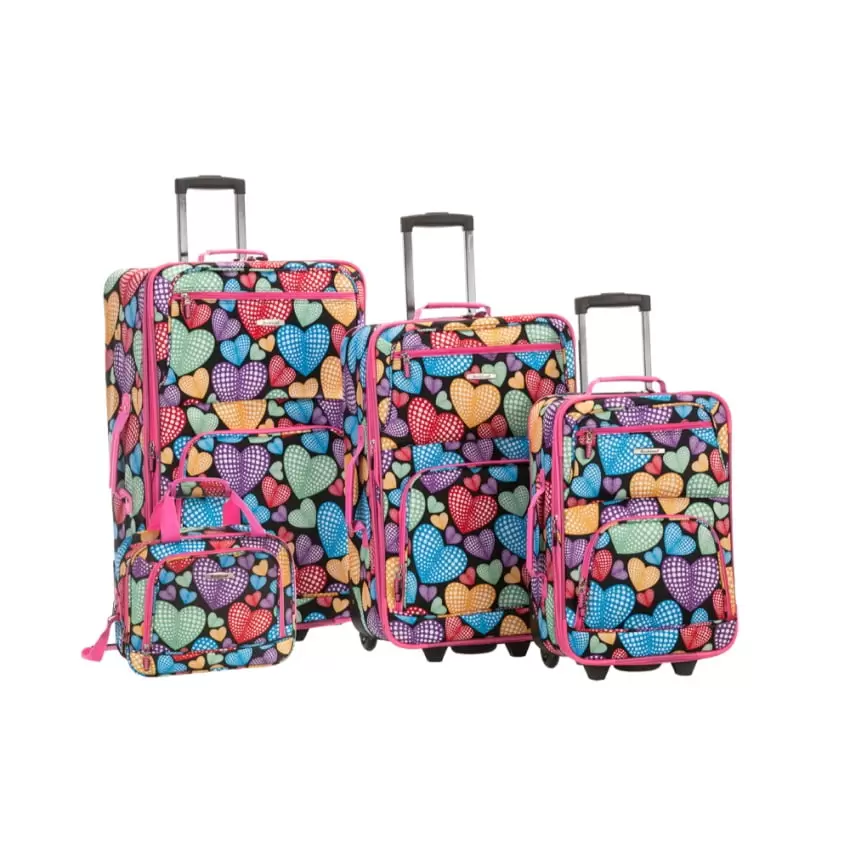 Rockland Luggage Jungle 4 Piece Softside Expandable Luggage Set F125