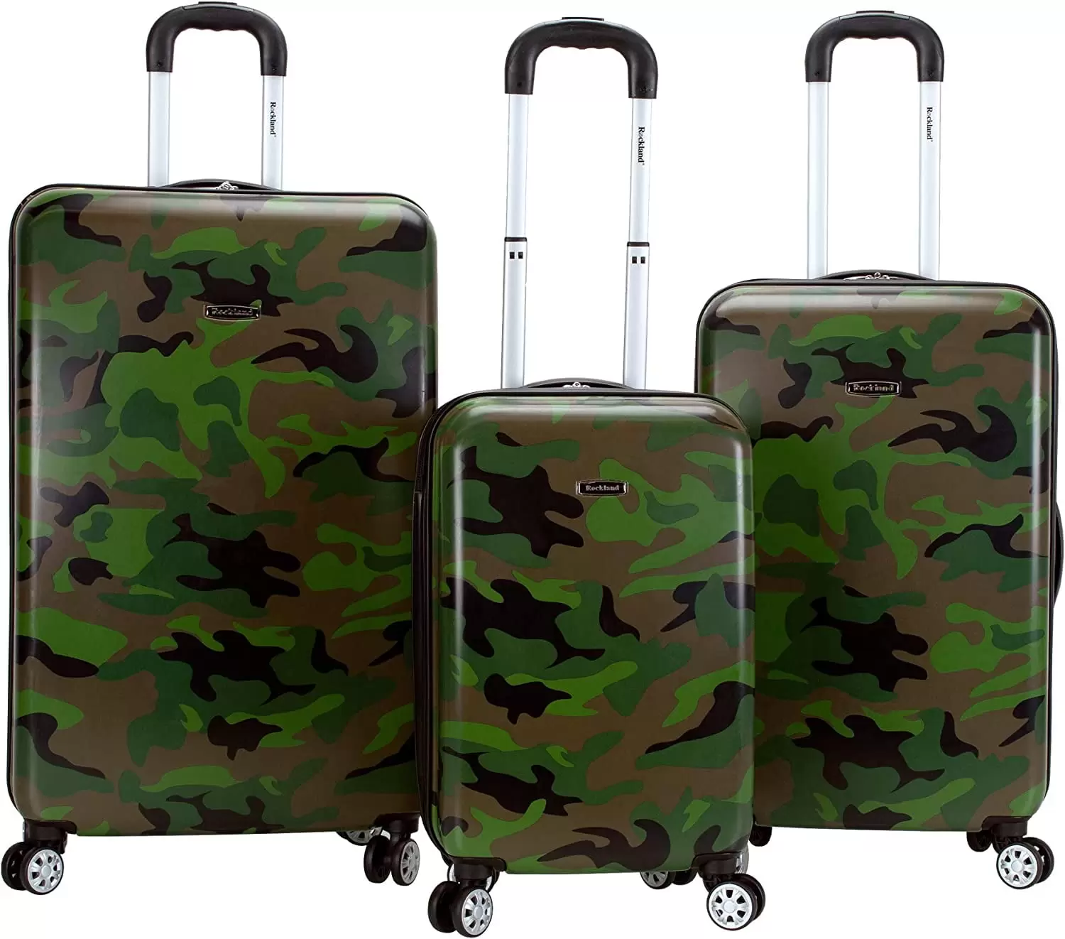 Rockland Safari Hardside Spinner Wheel Luggage. Camouflage. 3-Piece Set (20/24/28) 3-Piece Set (20/24/28) Camouflage