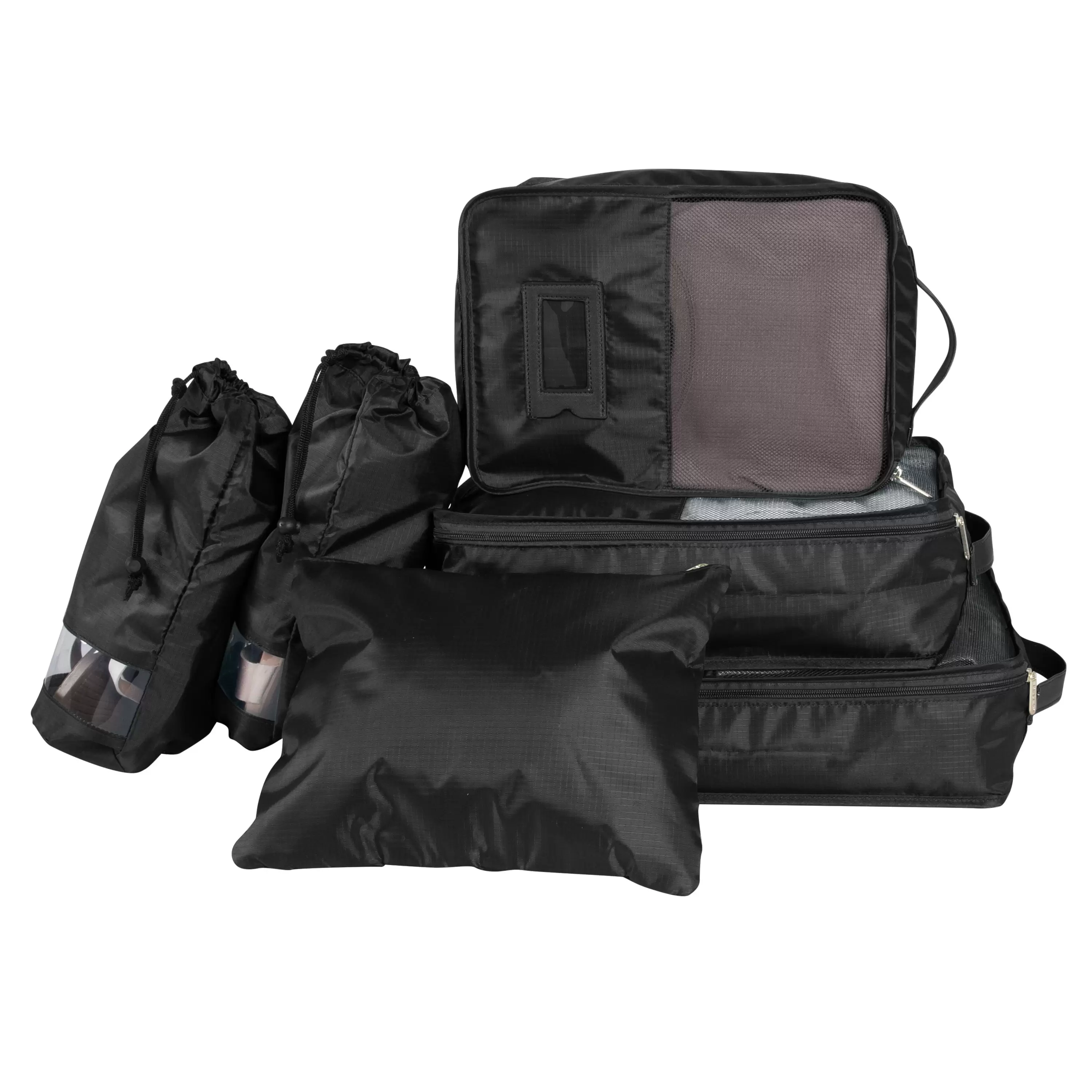 Ruby + Cash 6 Piece Deluxe Polyester Packing Set in Black