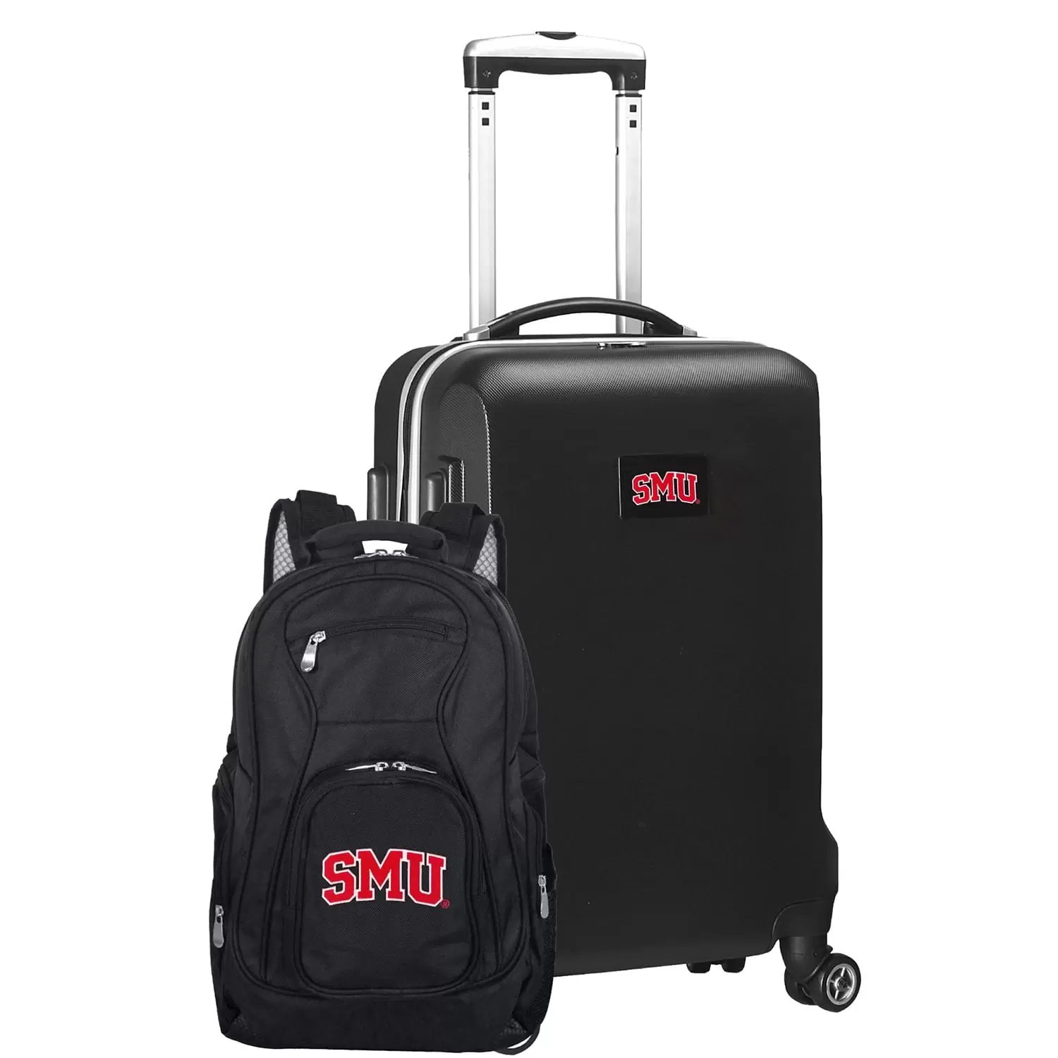 SMU Mustangs Deluxe 2-Piece Backpack and Carry-On Set - Black