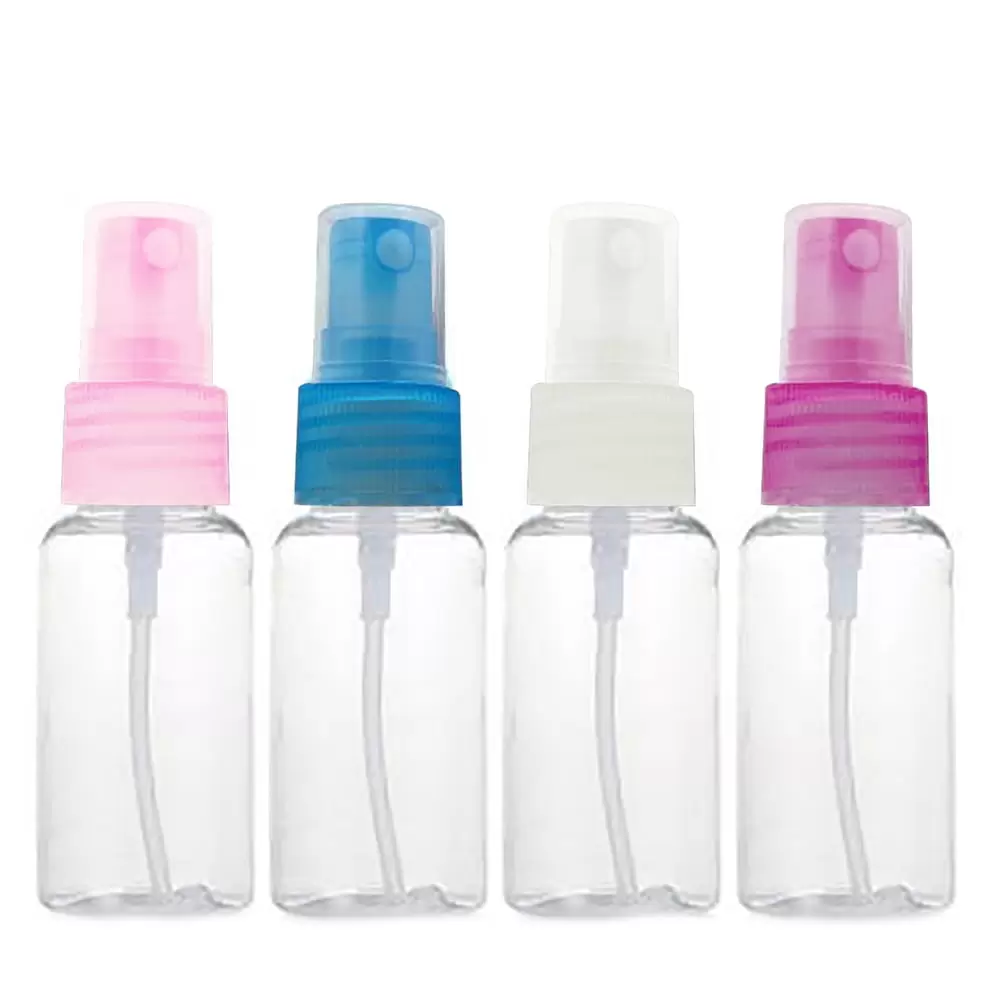 SPRING PARK 100ml Fine Mist Clear Leak-proof Spray Bottles with Pump Spray Cap. Reusable and Refillable Small Empty Plastic Bottles for Travel