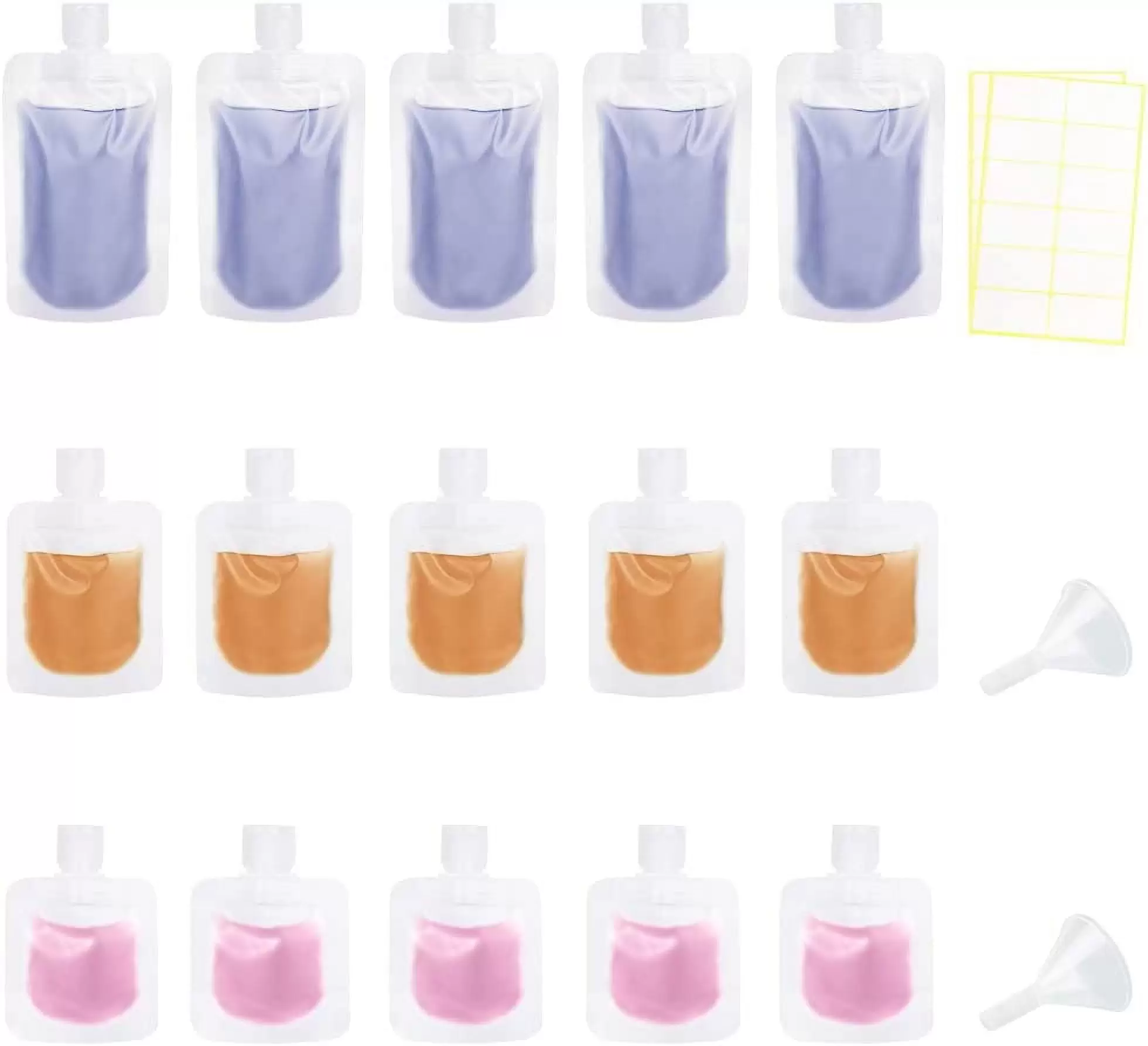 STONCEL 15 PCS Travel Size Products Pouch. Refillable 30ml/50ml/100ml Squeeze Travel Bottles. Travel Containers for Toiletries. Hand sanitizers. Hand Sanitizer Travel Size Squeeze Pots Bags Mini