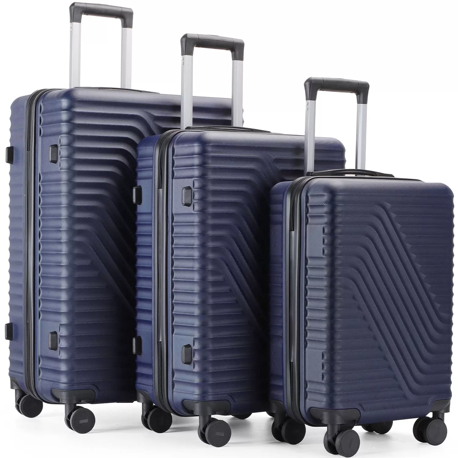 SUGIFT 3 Pcs Suitcase Luggage Set ABS Hardshell Hardside with TSA Lock. 20/24/28 inch Blue