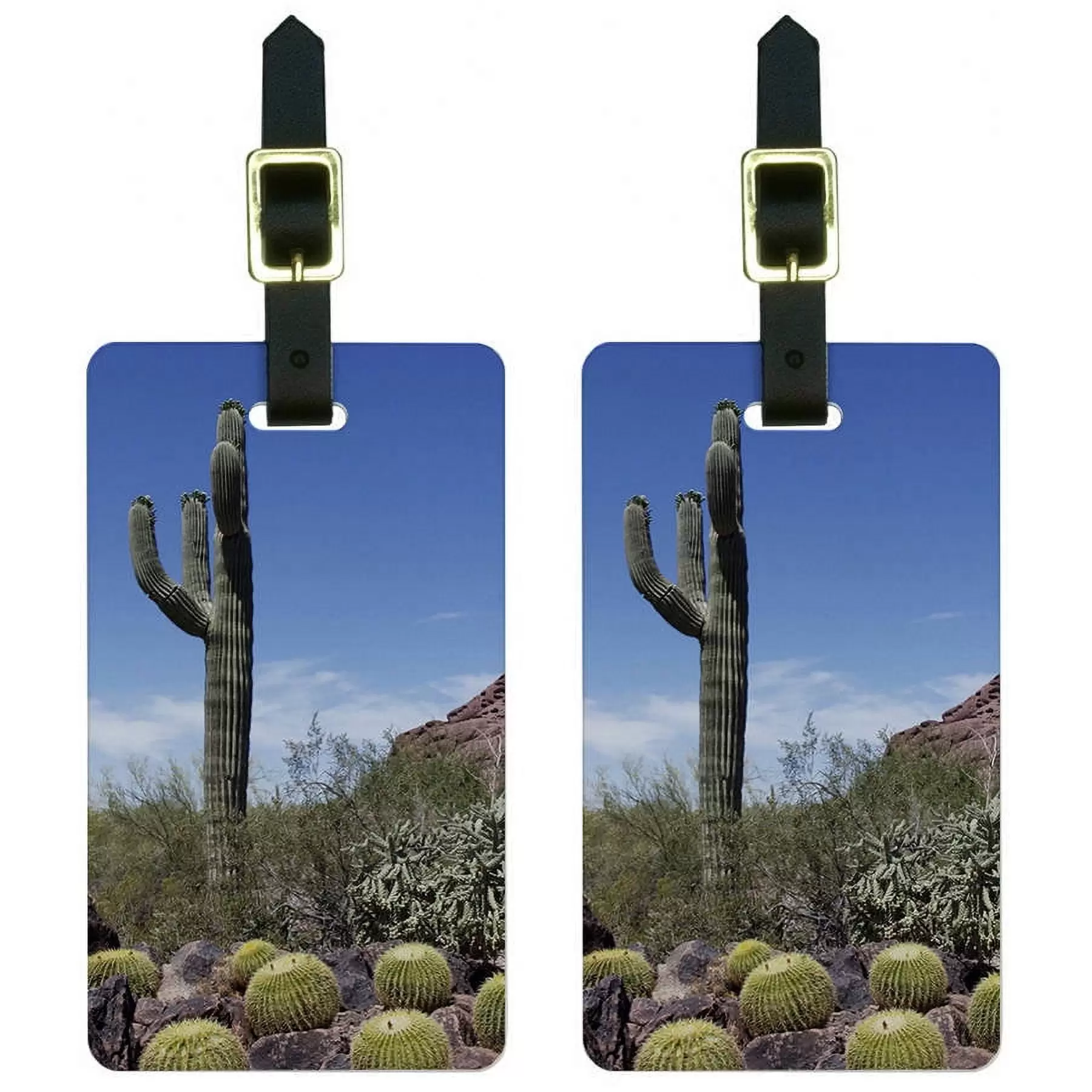 Saguaro Cactus National Park Arizona Luggage Tags Suitcase Carry-On ID. Set of 2