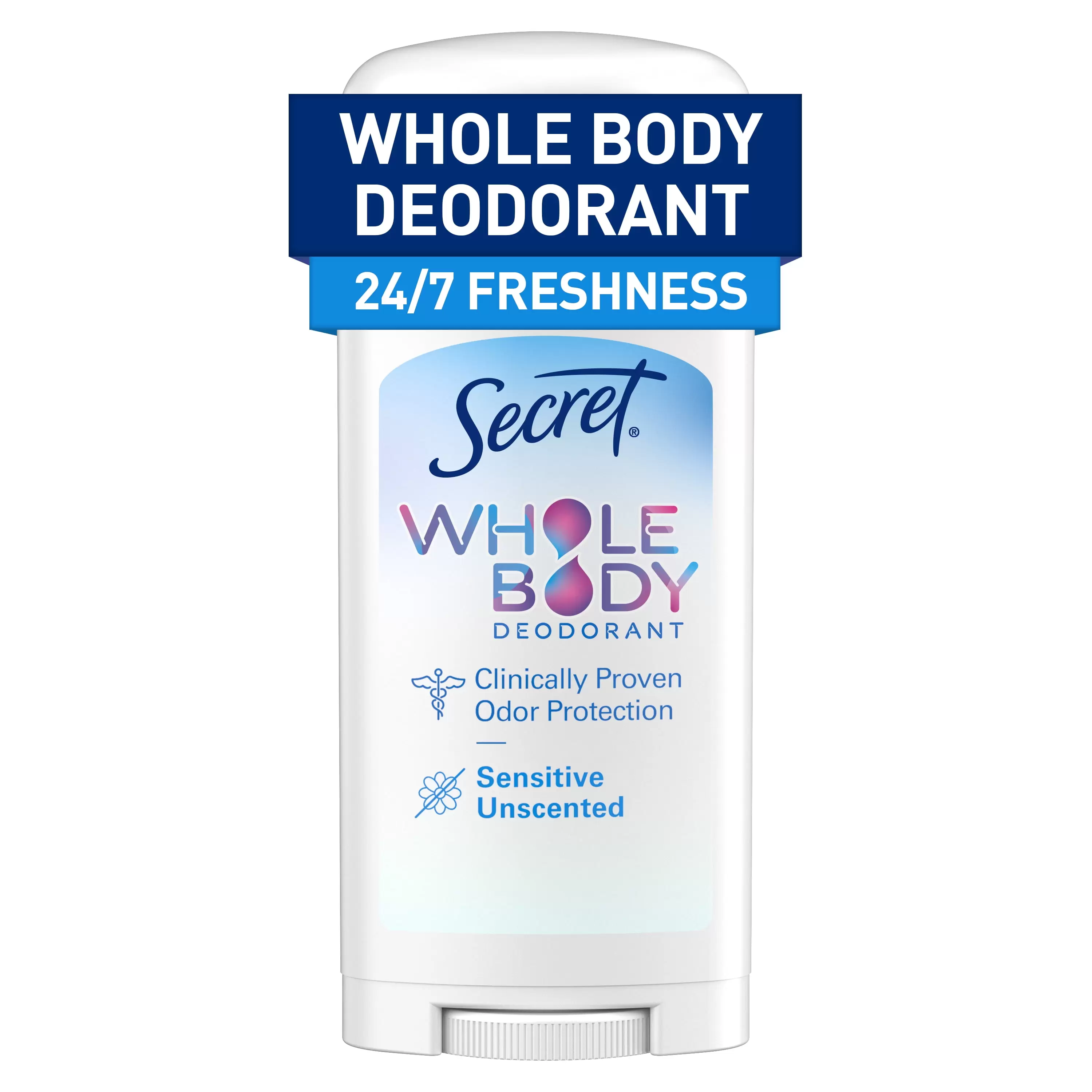 Secret Whole Body Stick Aluminum Free Deodorant for Women Unscented 2.6oz