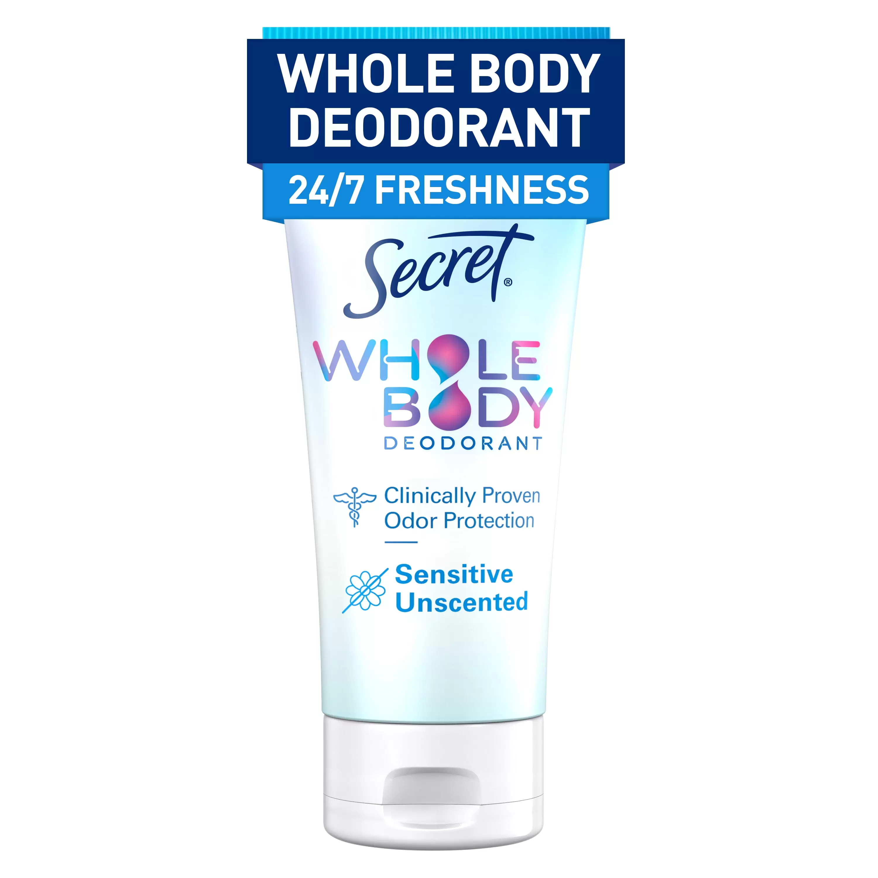 Secret Women's Whole Body Aluminum Free Deodorant Clear Cream Unscented 3.0oz