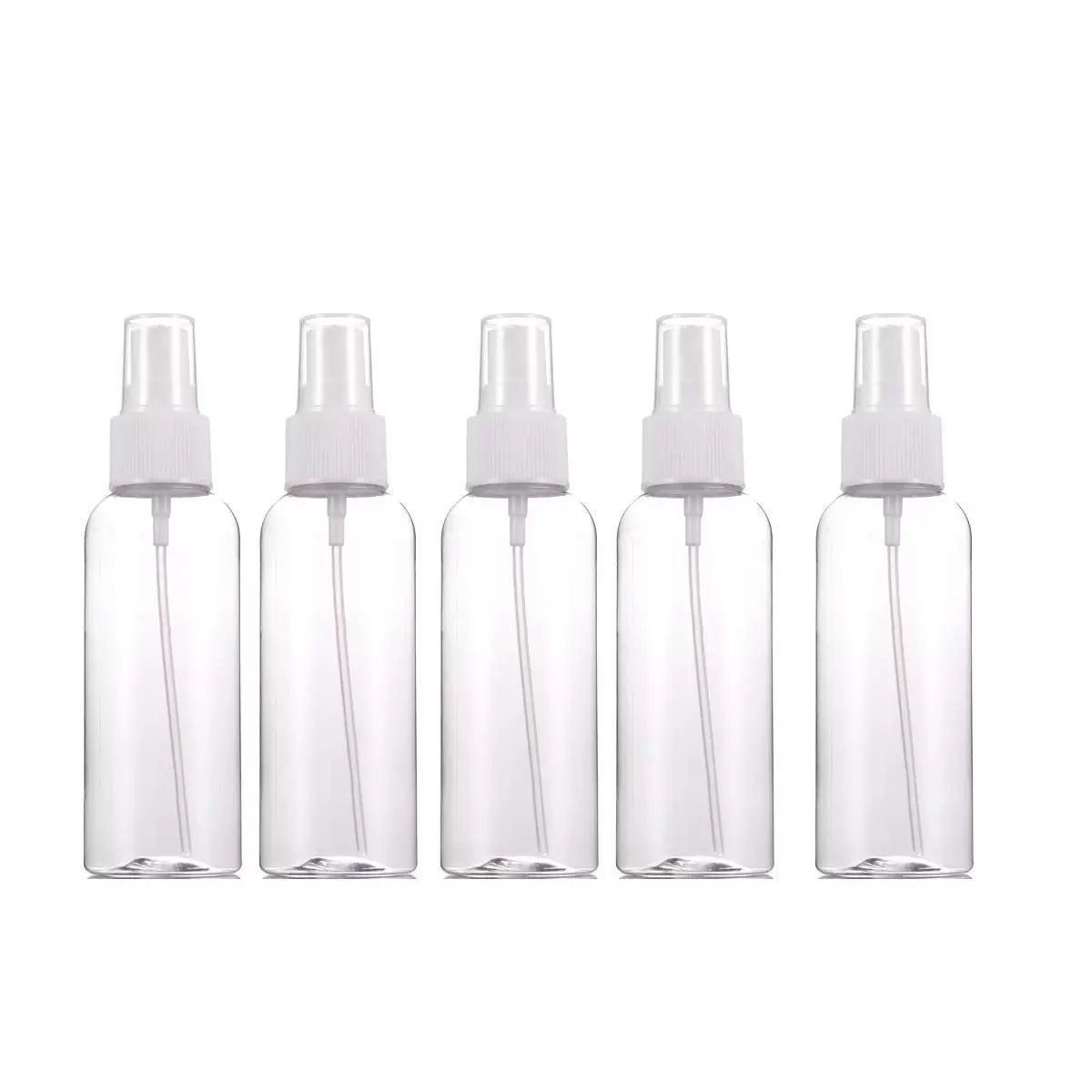 SellNet Essentials Leakproof Empty Clear Refillable Spray Bottles | Portable Fine Mist PET Plastic Pump Sprayer | For Essential Oils. Travel. Perfumes | Small 2 oz - 5 Pack