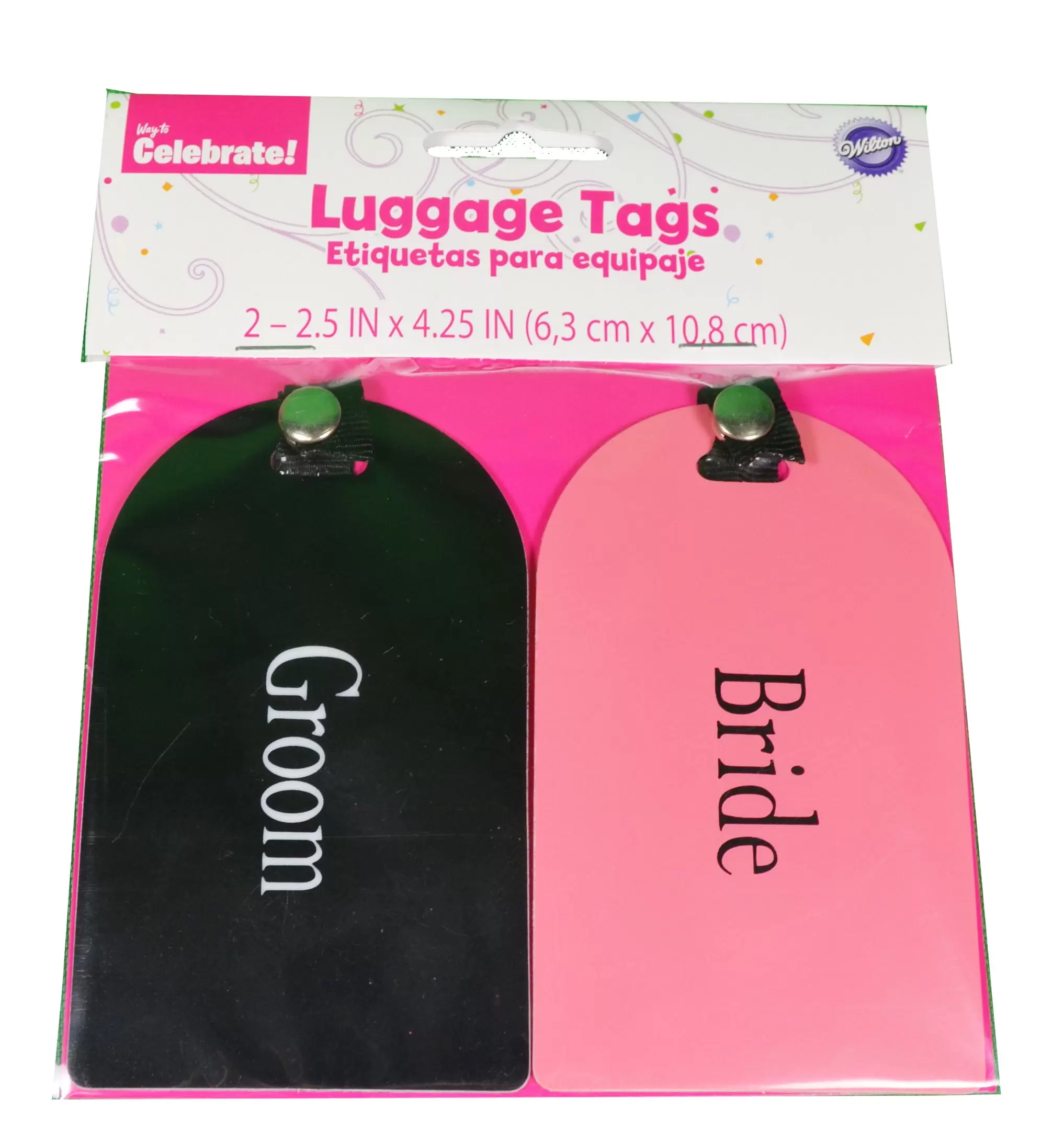 Set of 2 Bride and Groom Luggage Tags Honeymoon Travel Wedding Gift