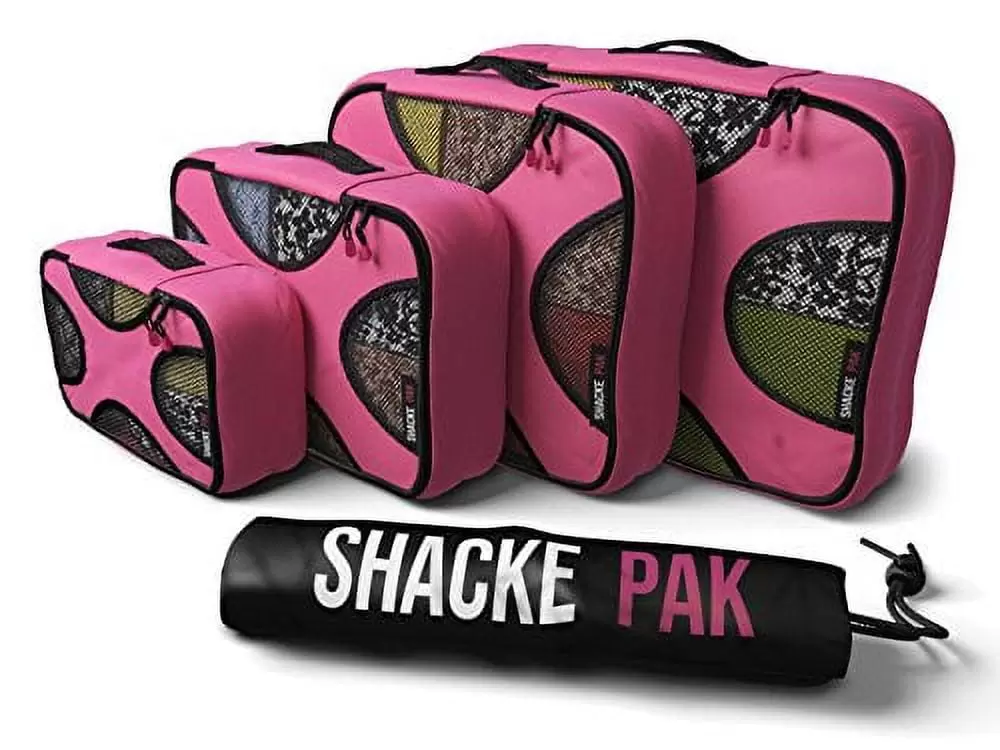 Shacke Pak - 4 Set Packing Cubes - Travel Organizers with Laundry Bag