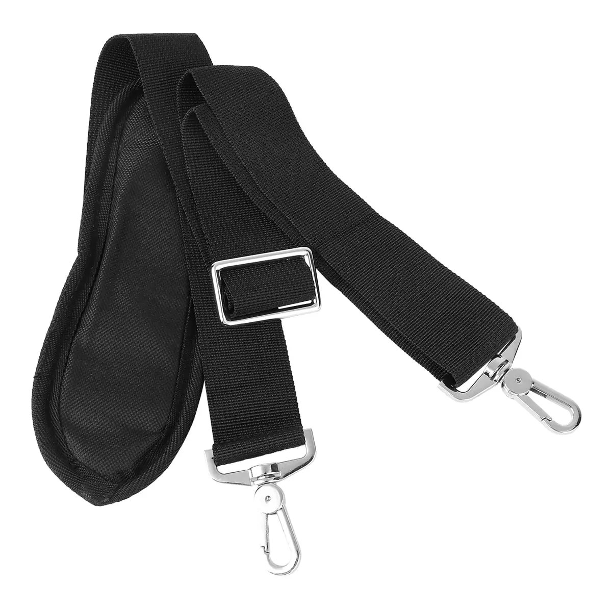 Shoulder strap Adjustable Padded Shoulder Strap with Swivel Hook for Bags / Briefcases / Luggage (Black)