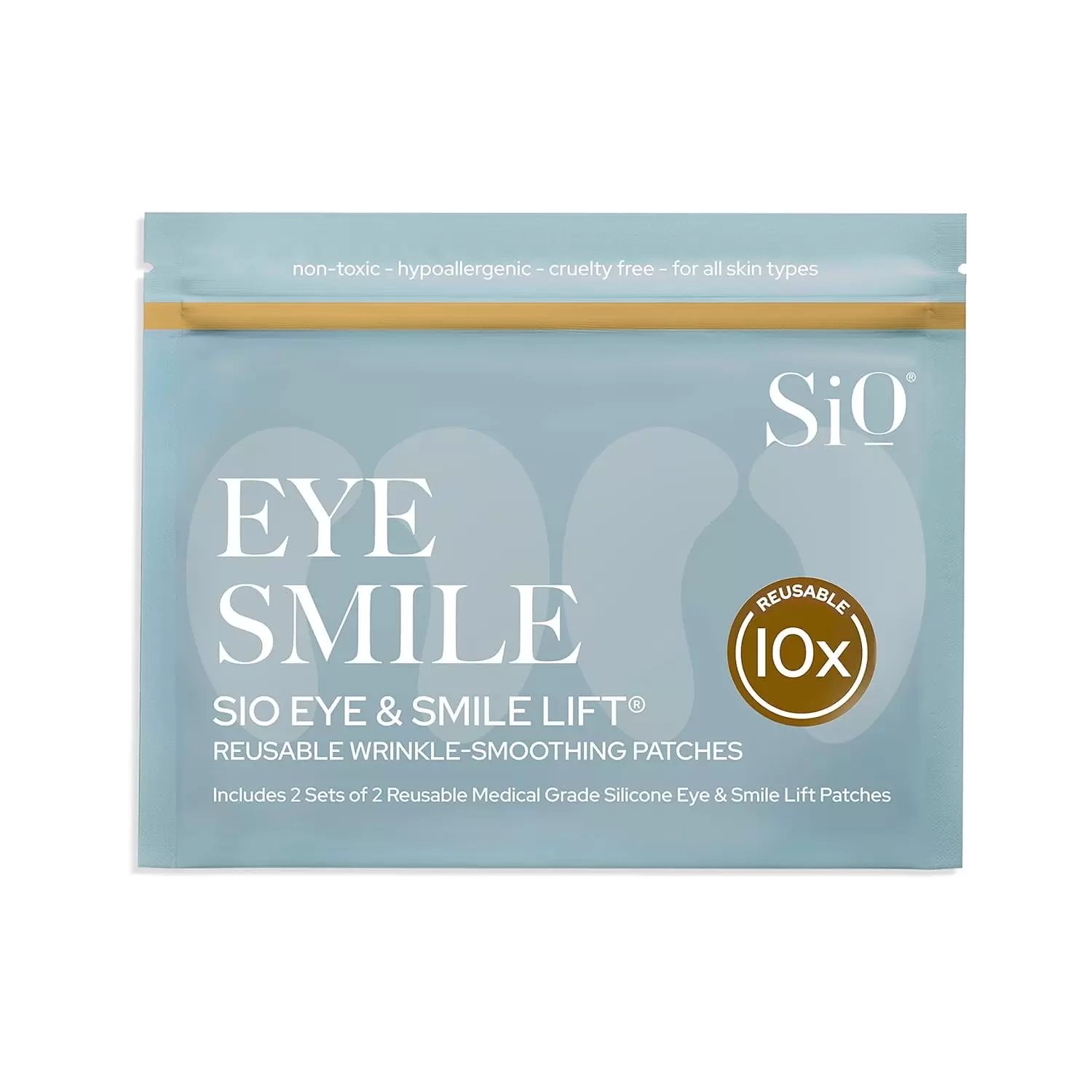 SiO Beauty Eye and Smile Lift Anti-Wrinkle Patches 4 Week Supply - Overnight Under Eye Mask Pads For Dark Circles - Silicone Skin Treatment For Wrinkles