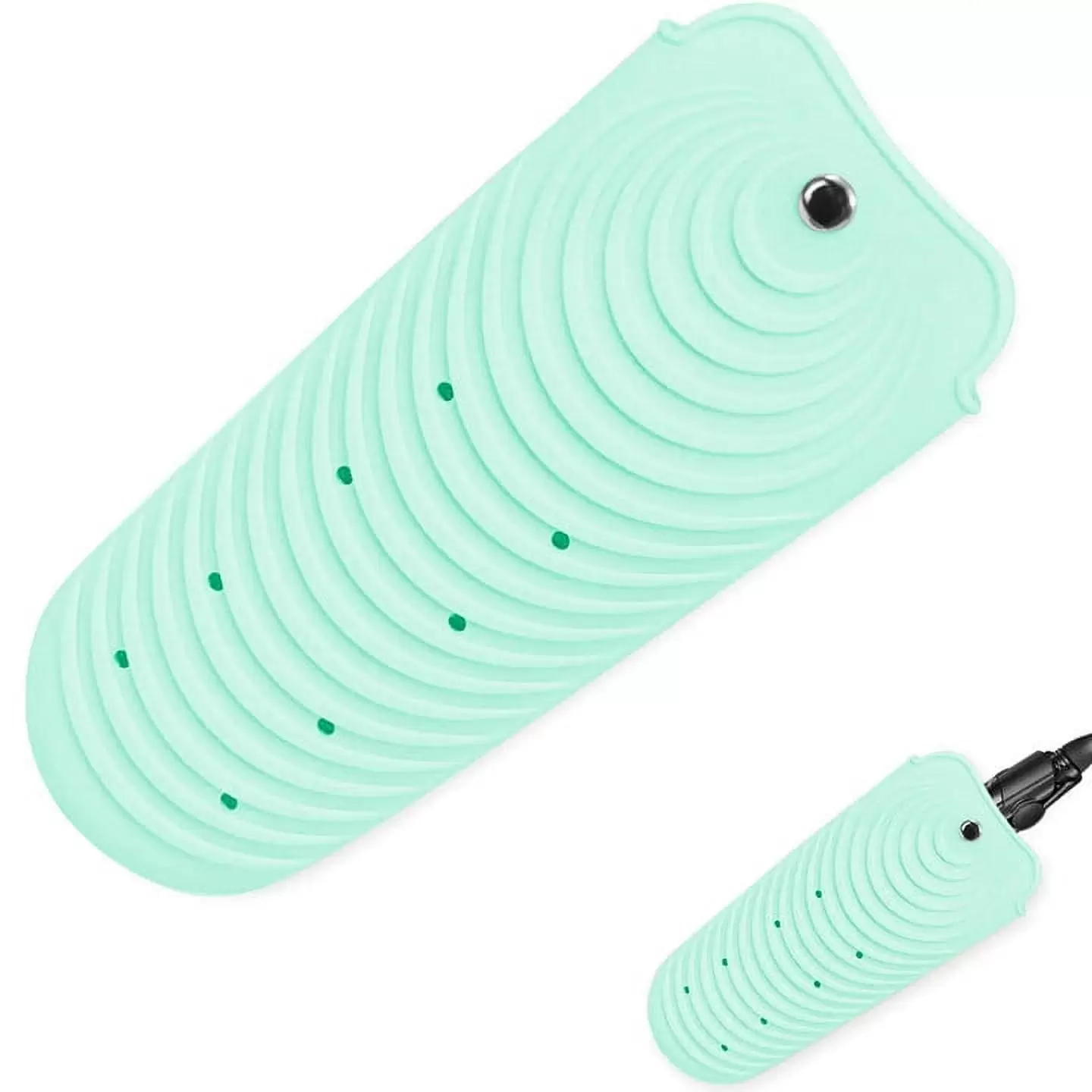 Silicone Heat Resistant Travel Mat Pouch for Curling Iron Hair Straightener Flat Iron and Hair Styling Tool (Green)