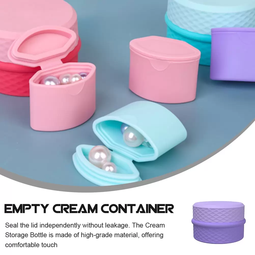 Silicone Travel Jar for Creams Portable Lip Balm Jar Refillable Cream Jar Multi-function Sample Box