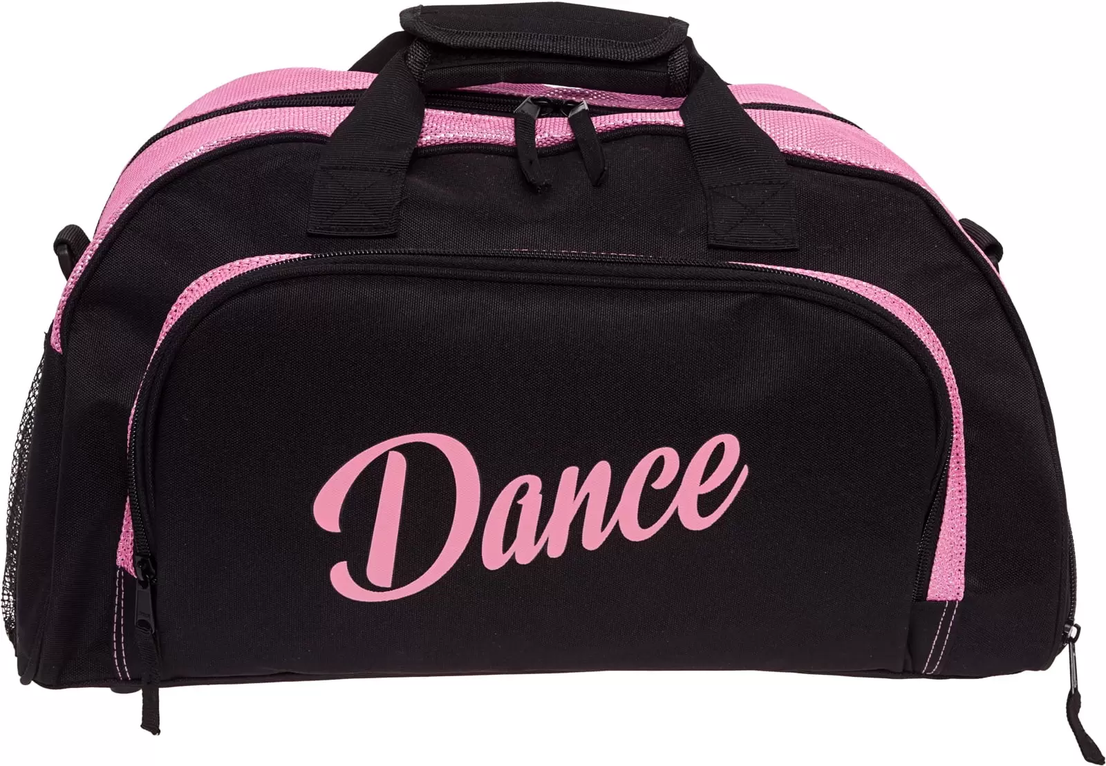 Silver Lilly Women's Nylon Dance Duffel Gym Bag w/ Shoe Compartment (Black / Pink. One Size)