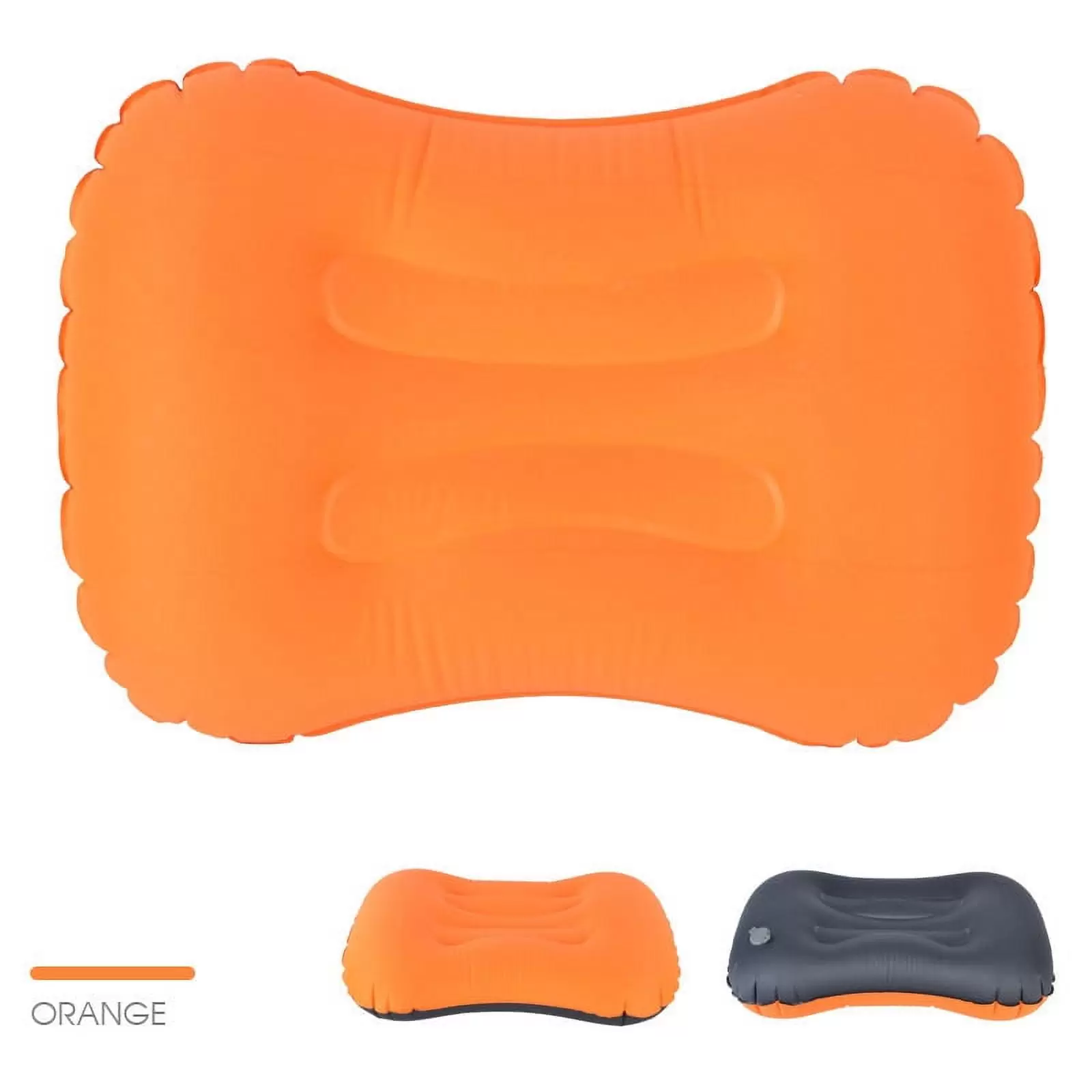 Sirius Survival Inflatable Camping Pillow - Portable. Compact & Compressible - Easy to Blow Up for Camping. Hiking & Travelling - Orange