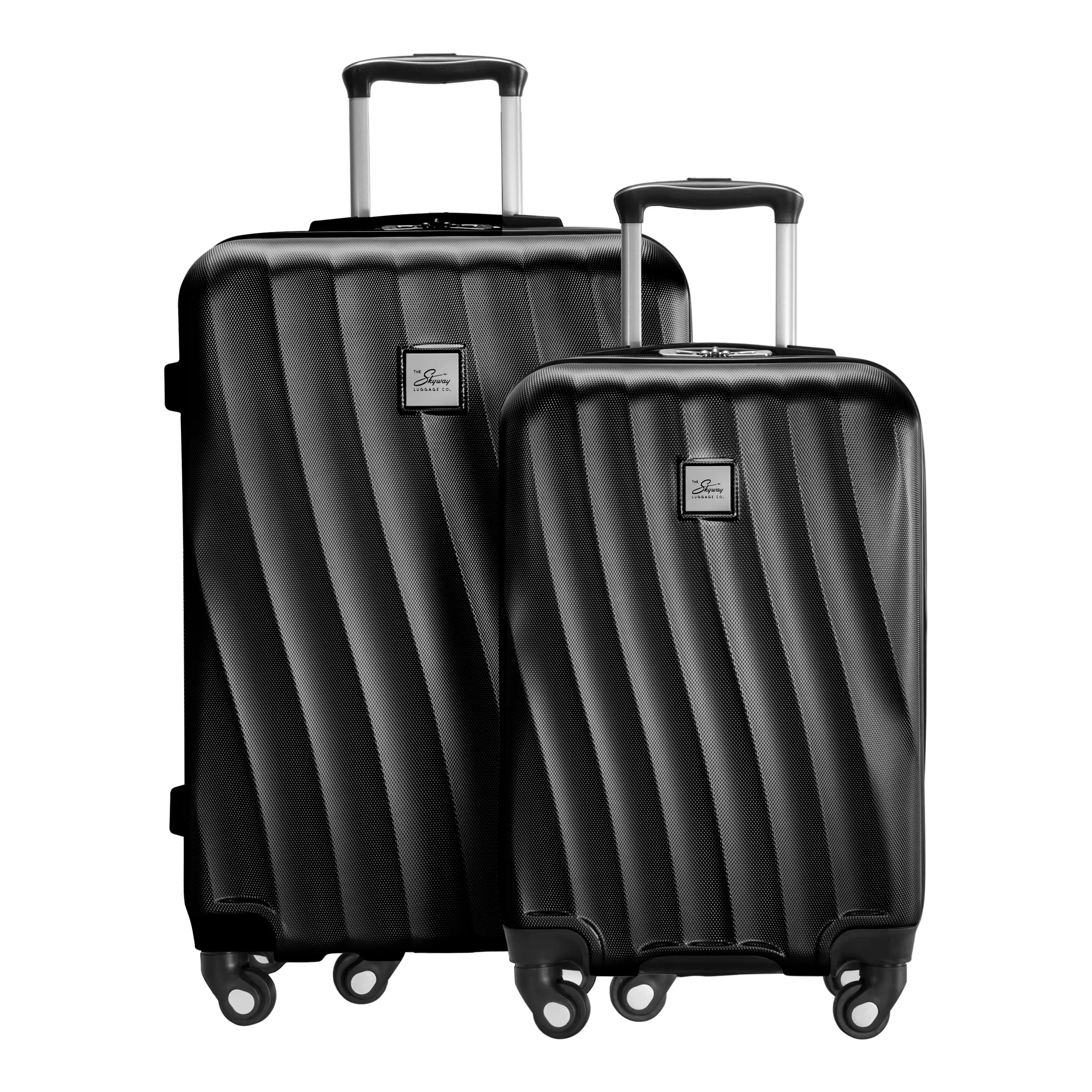 Skyway Luggage Roche Harbor Hardside 2-Piece Luggage Set with Spinner Wheels. Black