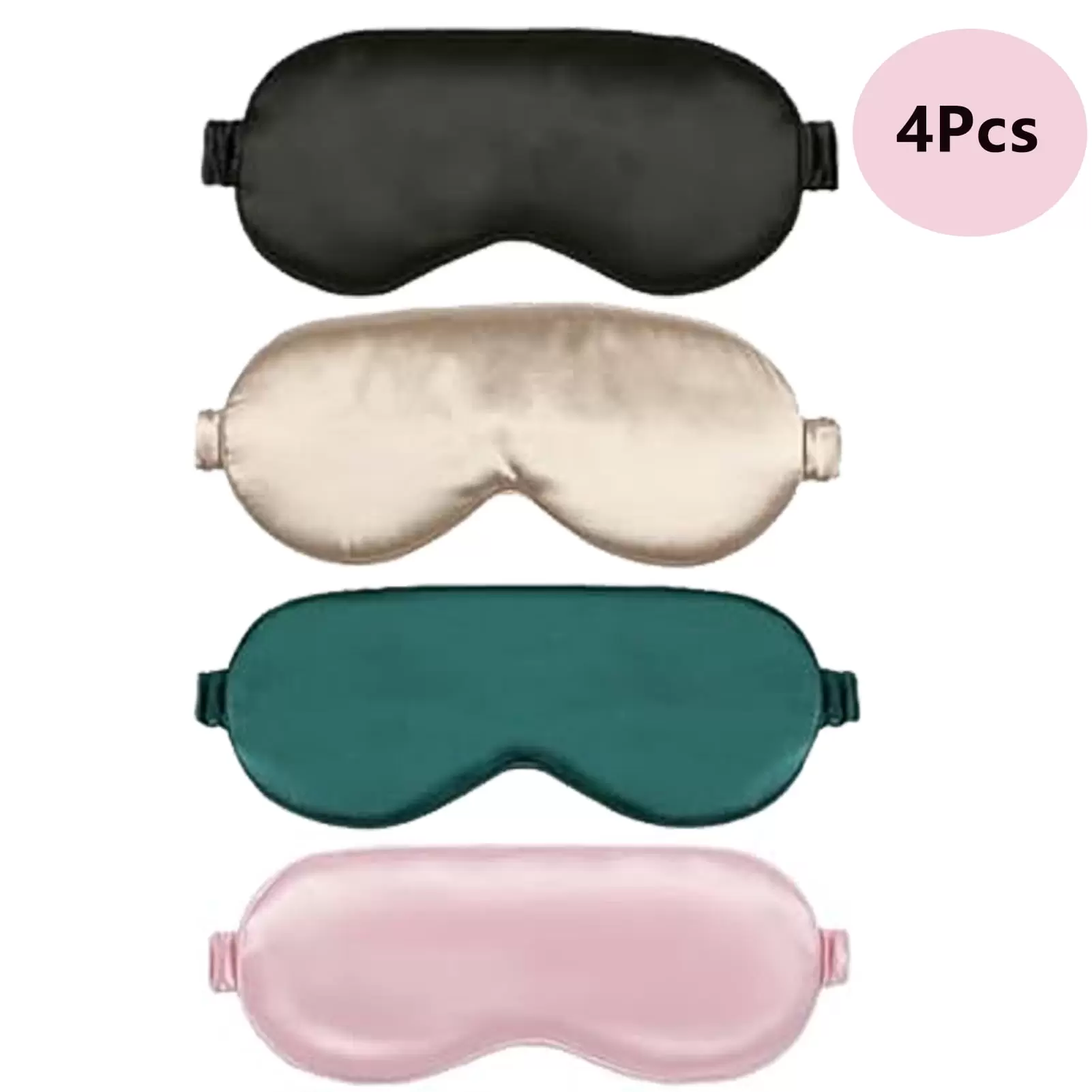 Eye Mask Satin. 4 Pcs Silk Eye Cover Soft Satin Blindfold Elastic Strap Eye Masks for Women Men