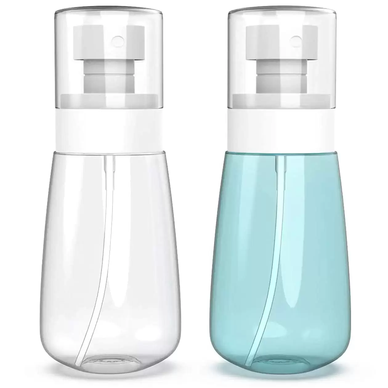 Small Spray Bottle Travel Size - 2Pcs Continuous Fine Mist Hair Sprayer. Refillable And Reusable Plastic Bottles For Essential Oils. Perfume. Suitable Liquid Hairspray. Empty Airless Makeup