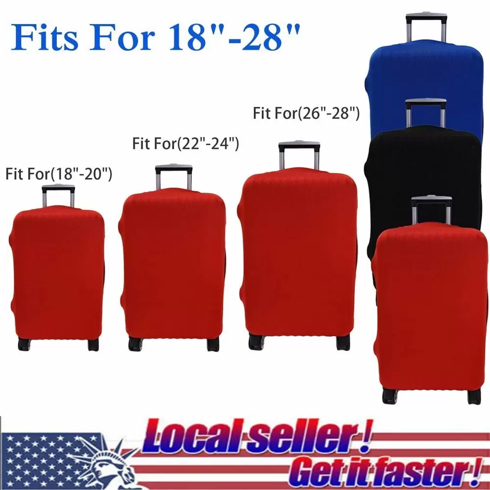 Solid Luggage Protector Elastic Suitcase Cover Washable Bags Cover Protector Anti scratch Polyester Fiber Travel Luggage Cover 18 20 22 24 28