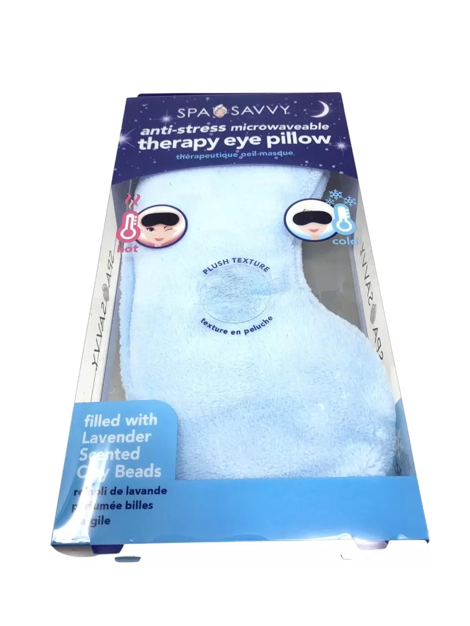 SpaSavvy Anti-Stress Therapy Eye Pillow with Lavender Clay Beads