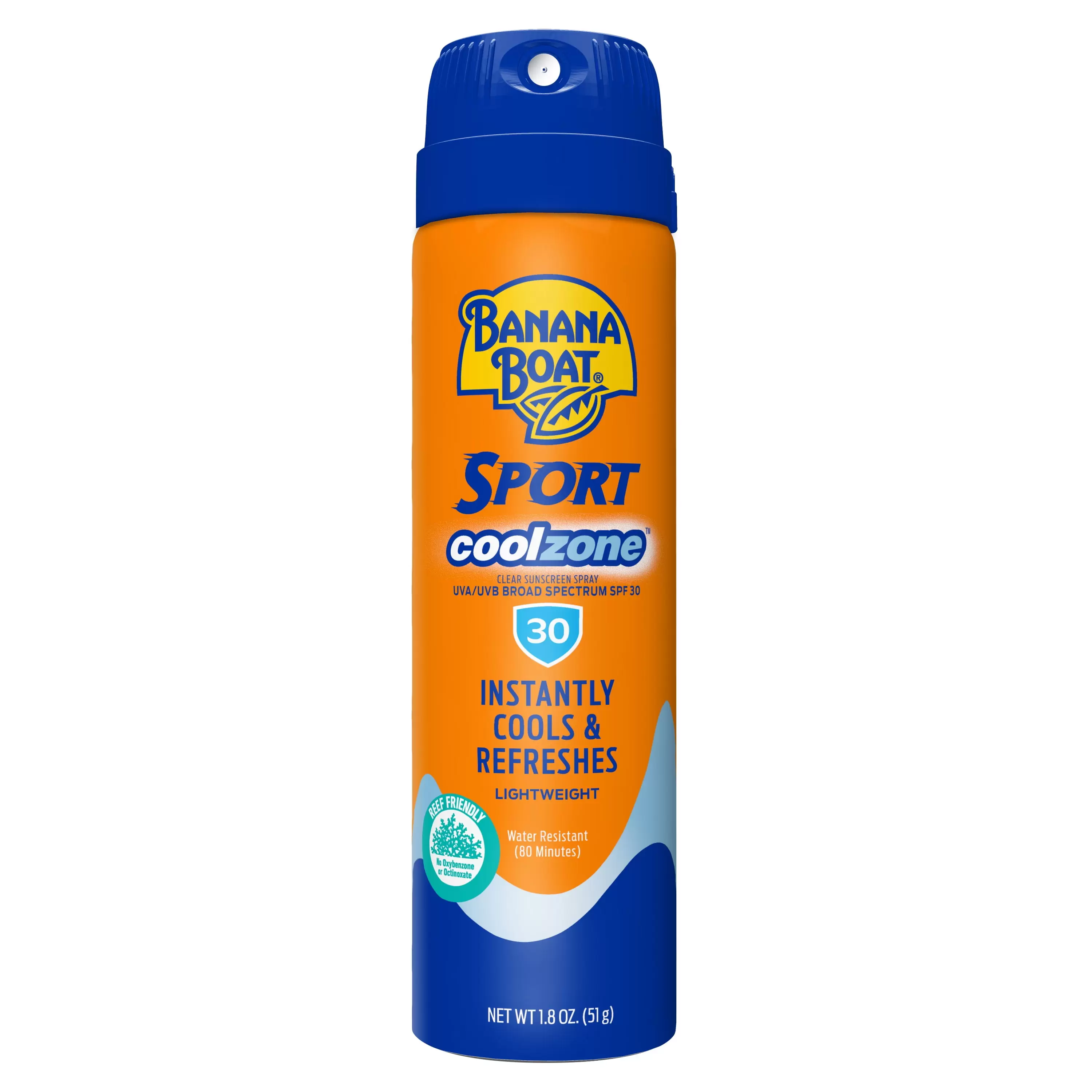 Sport Cool Zone Clear Spray Sunscreen Broad Spectrum SPF 30. 1.8 Oz