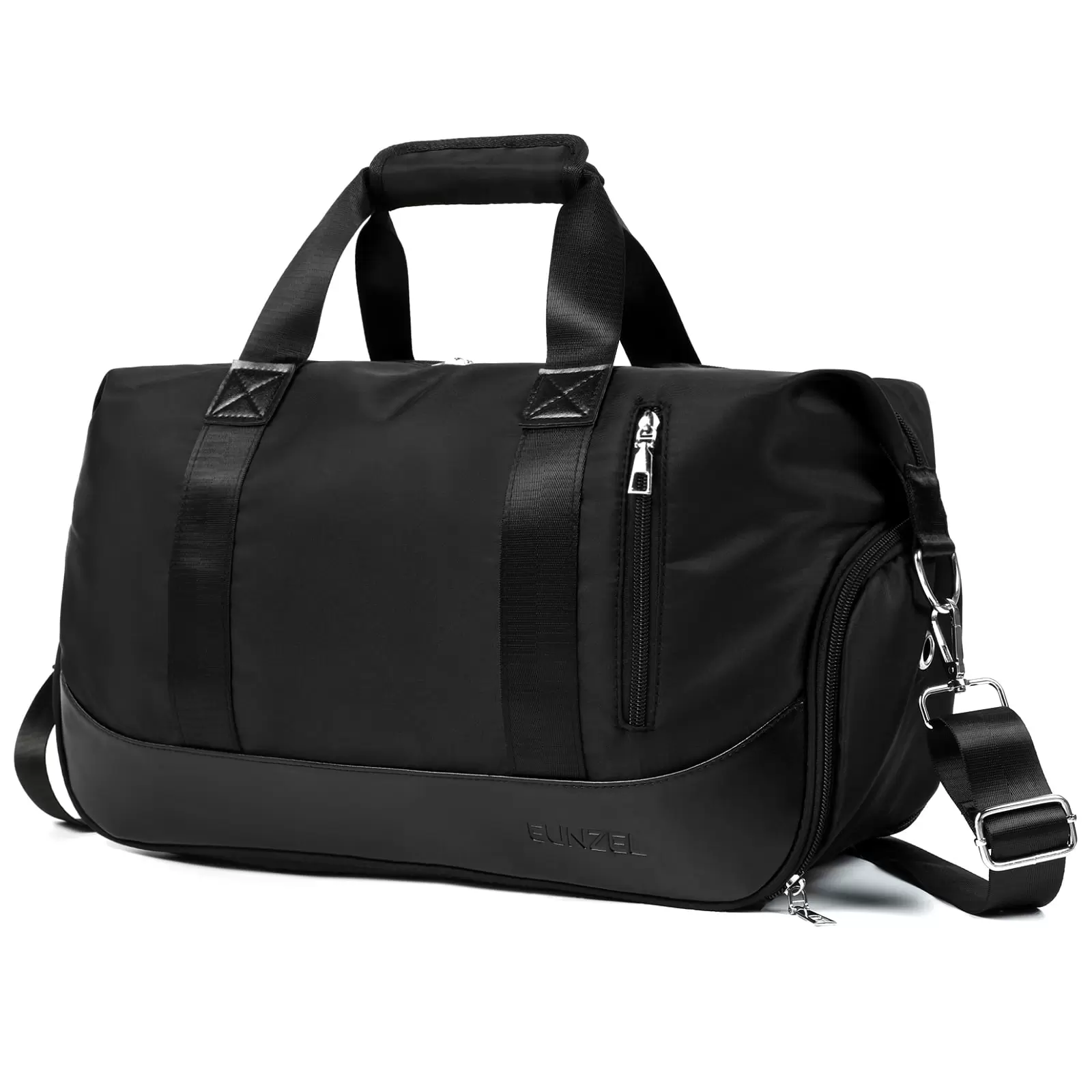 Sports Gym Bag. Travel Duffel Bag with Wet Pocket & Shoes Compartment Weekender Bag for Women and Men.Black