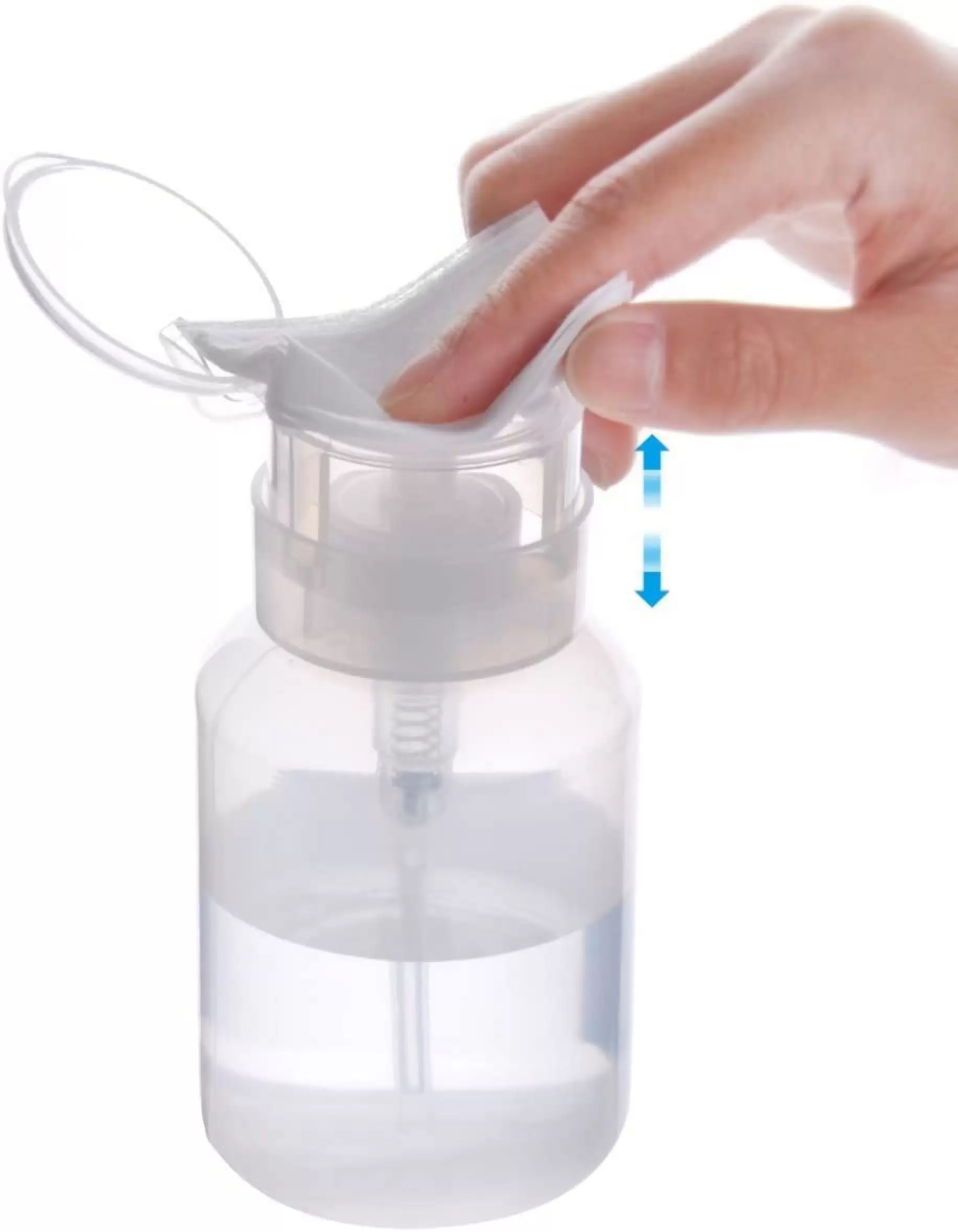 Spray Bottles Clear Bottle 1 PCS Push Down Empty Lockable Pump Dispenser Bottle for Nail Polish Makeup Remover 200ml Plastic Biutee