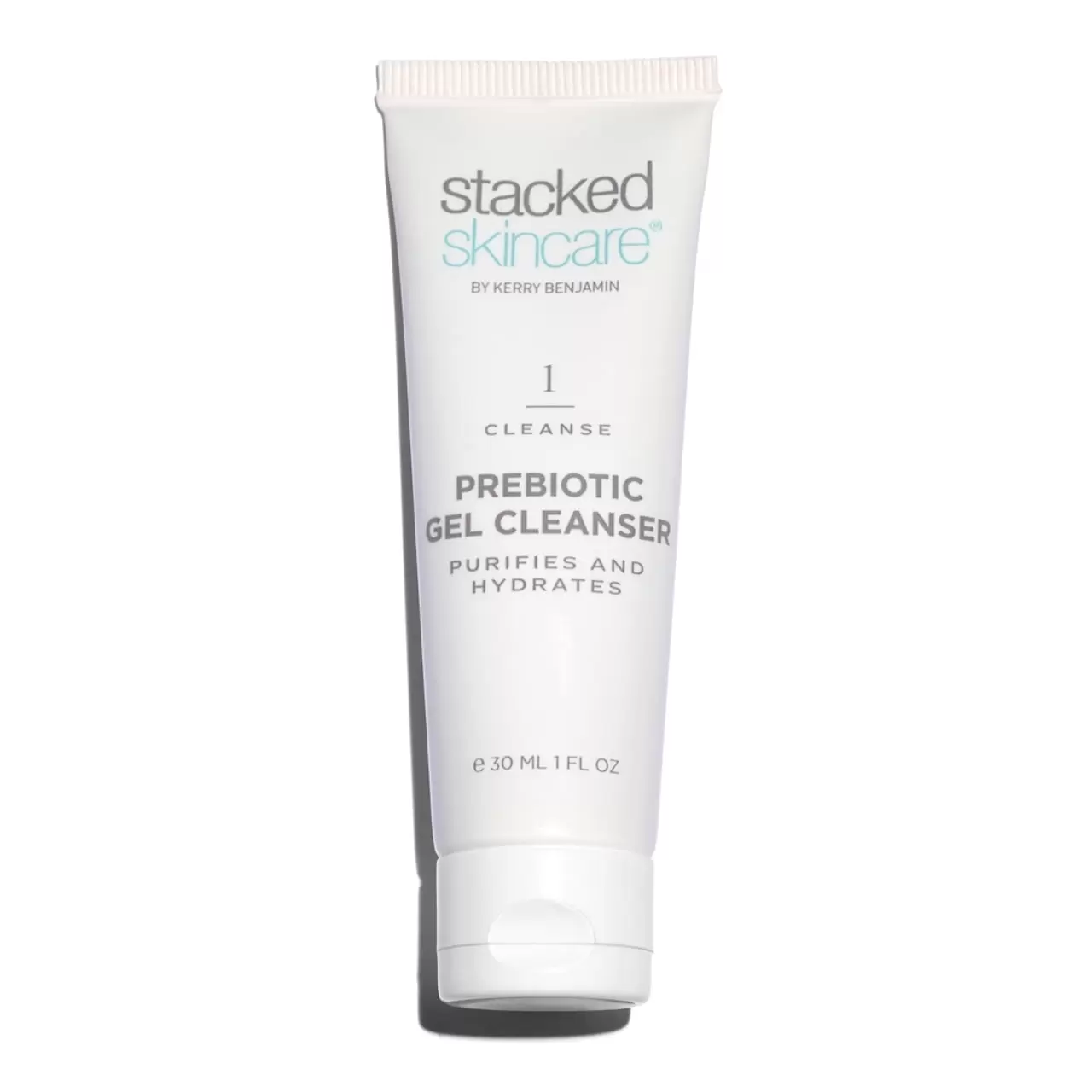 StackedSkincare | Hydrating Gel Facial Cleanser. Cleaning Facial Gel With Prebiotics. Cleans and Unclogs Pores Without Stripping Moisture From the Skin. Hydrating Face Cleanser. Mini Deluxe (30mL)