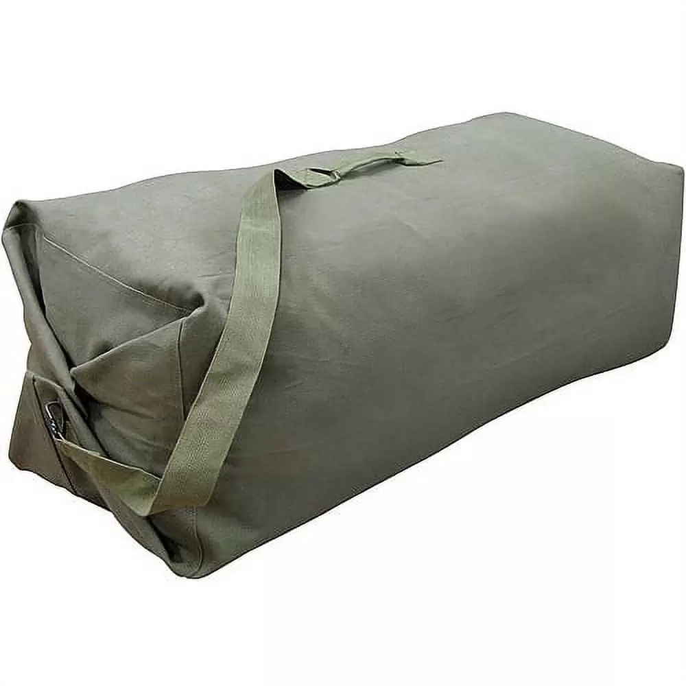 Stansport Duffel Bag with Strap Black Cotton Canvas