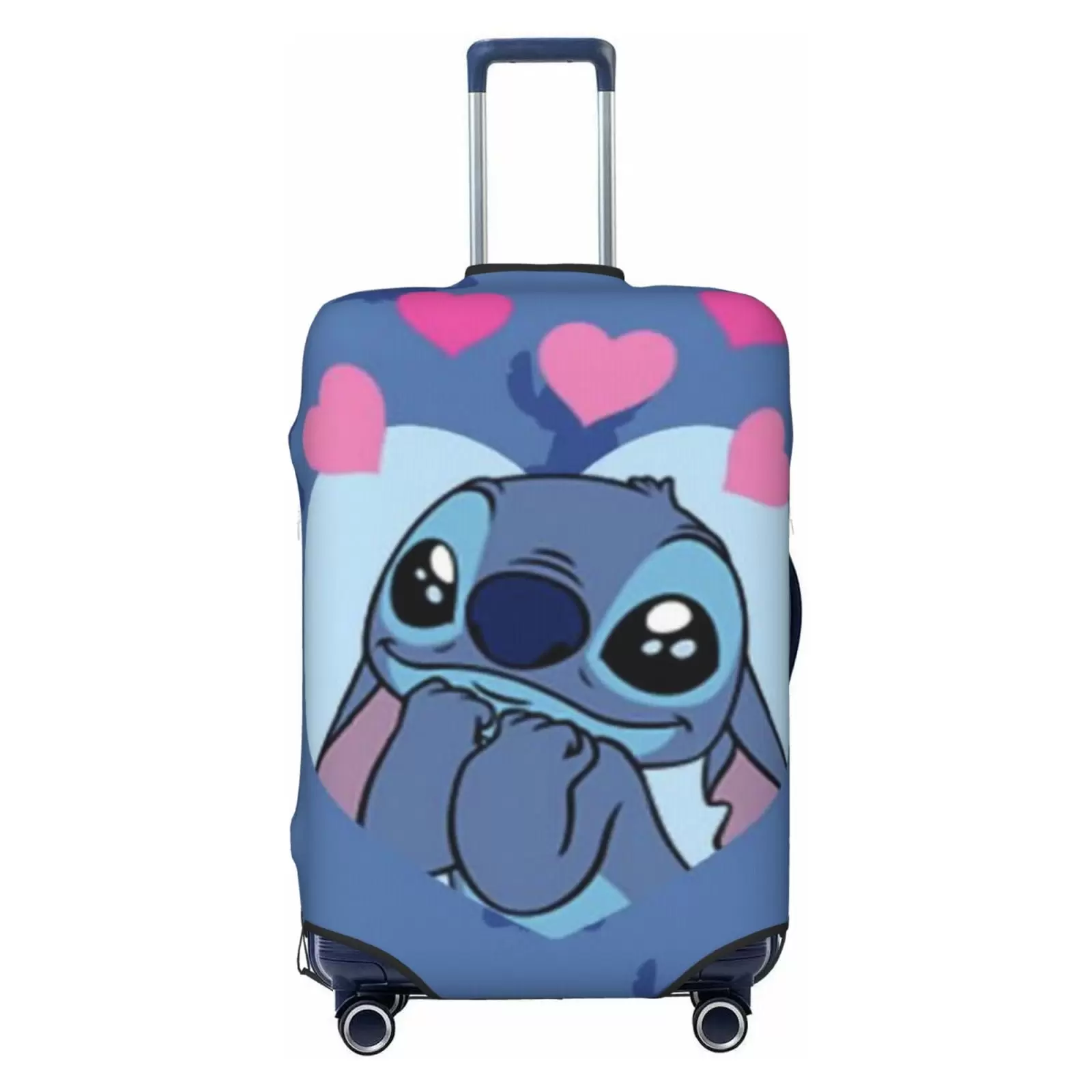 Stitch Heart Protective Suitcase Cover Elastic Travel Luggage Cover Organizers Fits Small