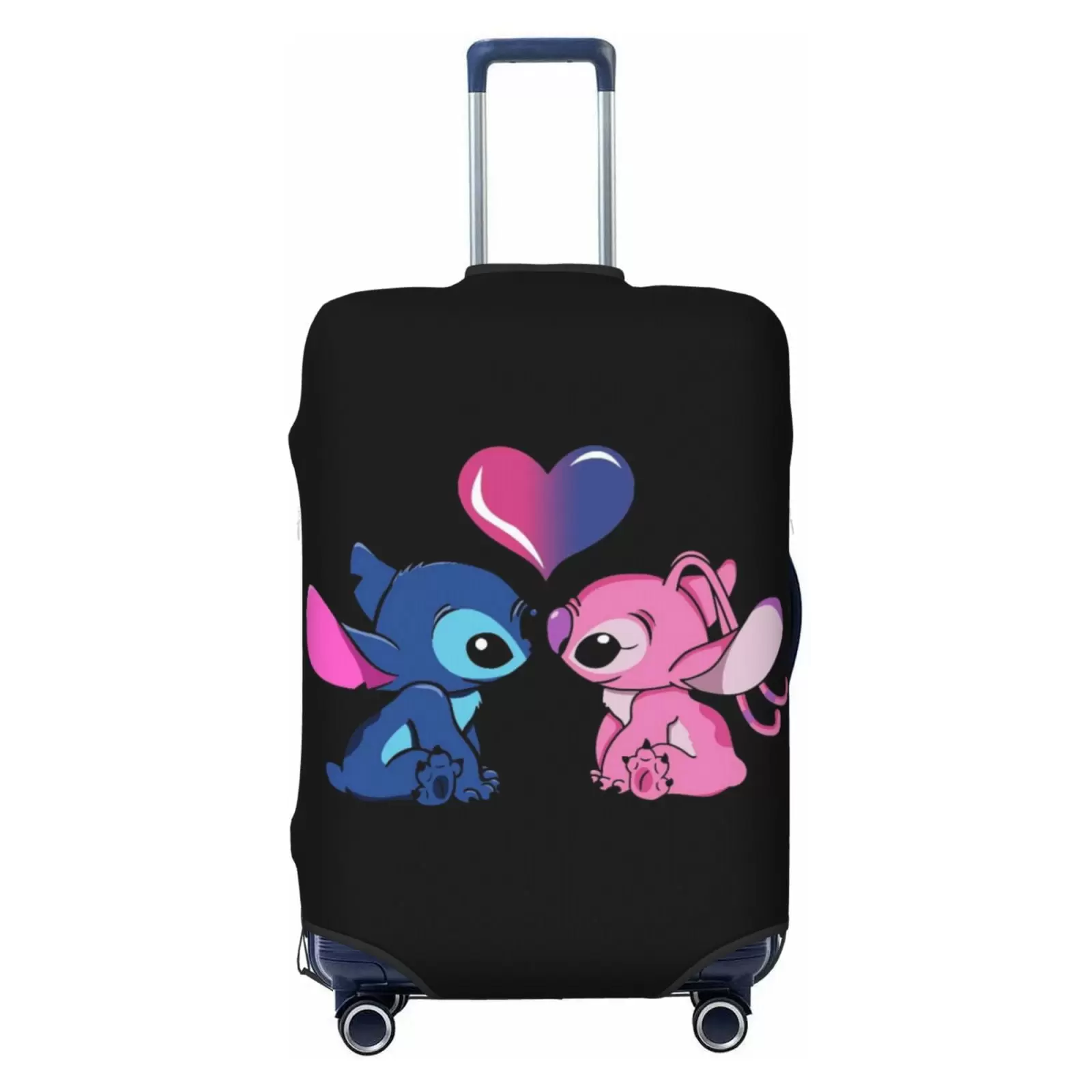 Stitch Love Protective Suitcase Cover Elastic Travel Luggage Cover Organizers Fits Small