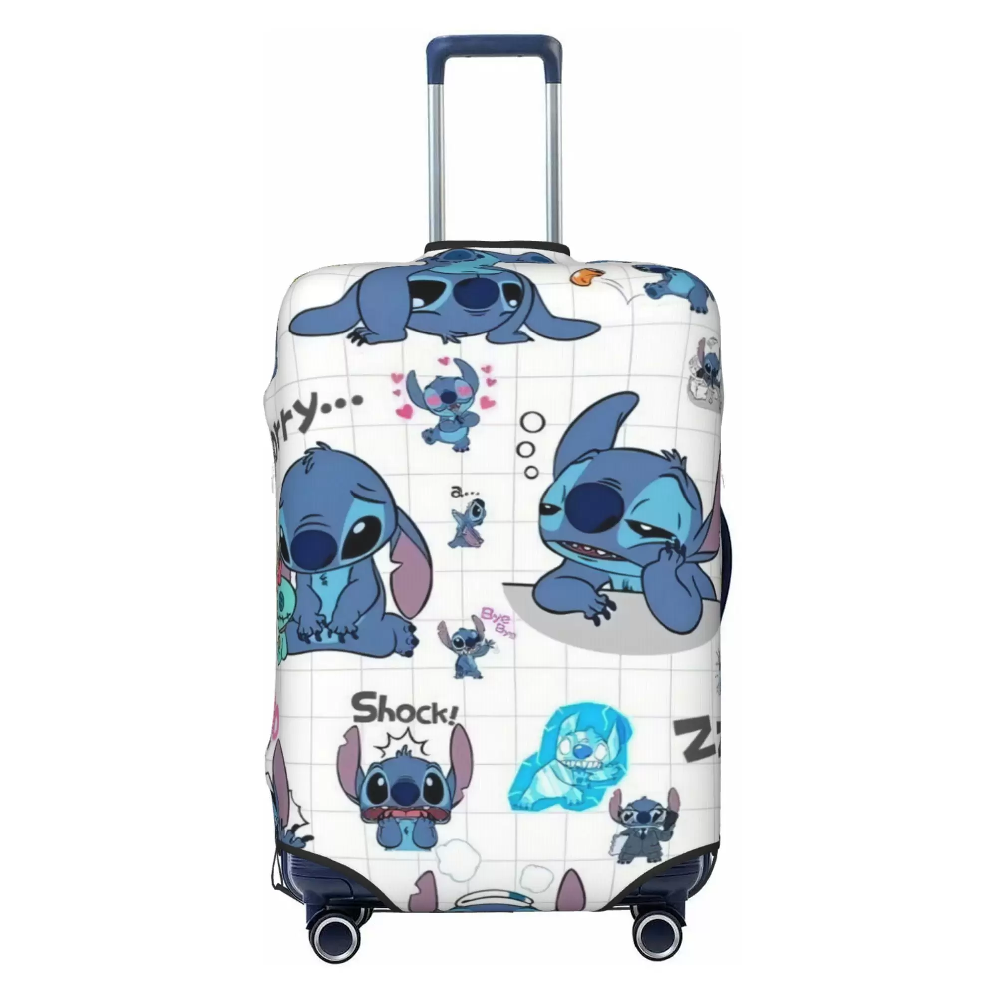 Stitch Luggage Cover Elastic Washable Stretch Suitcase Protector Anti-Scratch Travel Suitcase Cover for Kid Adult. S (18-21 inch suitcase)