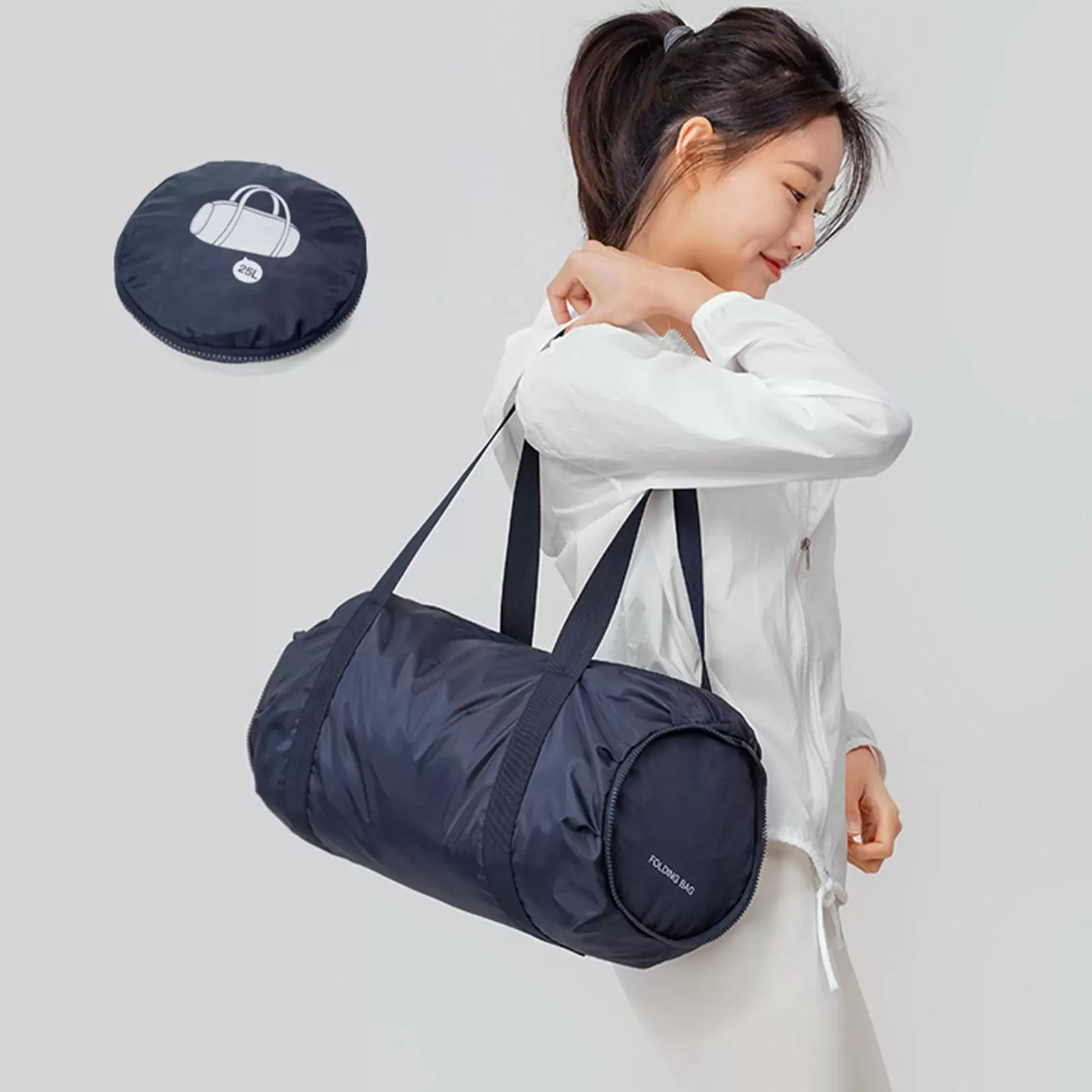 WJSXC Travel Duffel Bag.Sports Tote Gym Bag.Shoulder Weekenders Overnight Bag for Women Navy