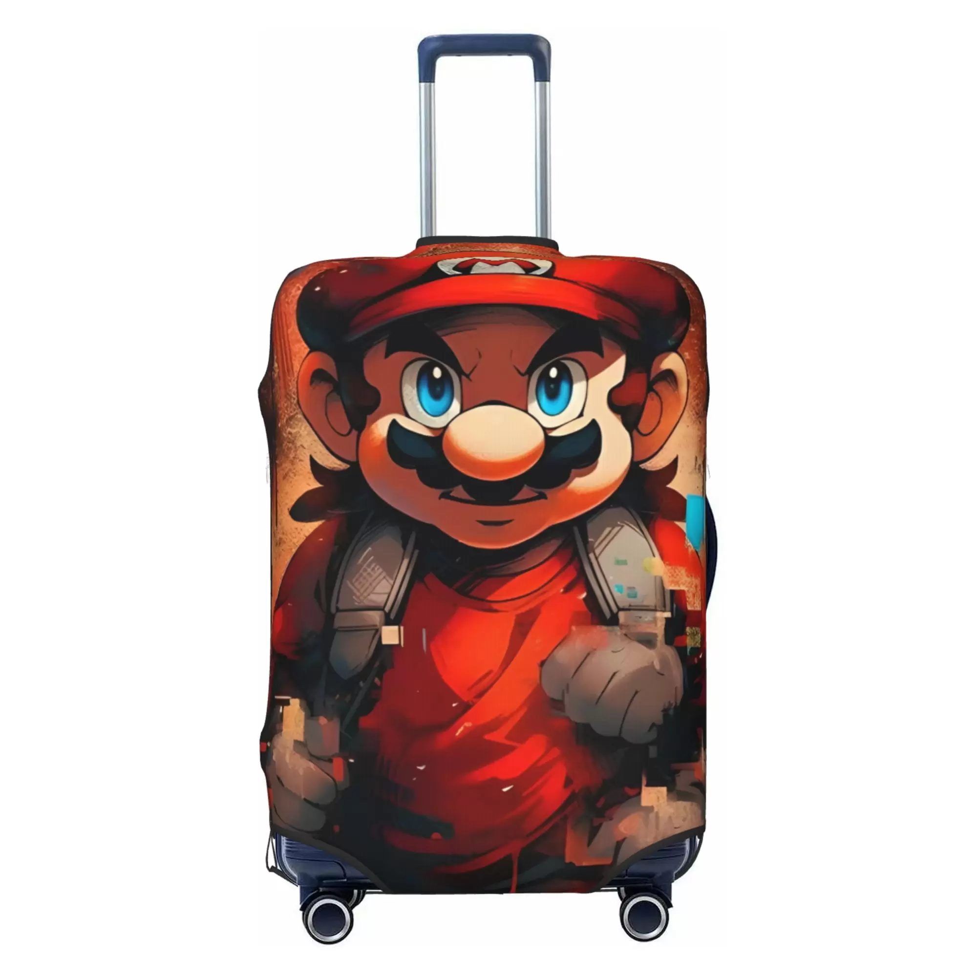 Super Mario Luggage Cover Elastic Washable Stretch Suitcase Protector Anti-Scratch Travel Suitcase Cover for Kid and Adult. S (18-21 inch suitcase)