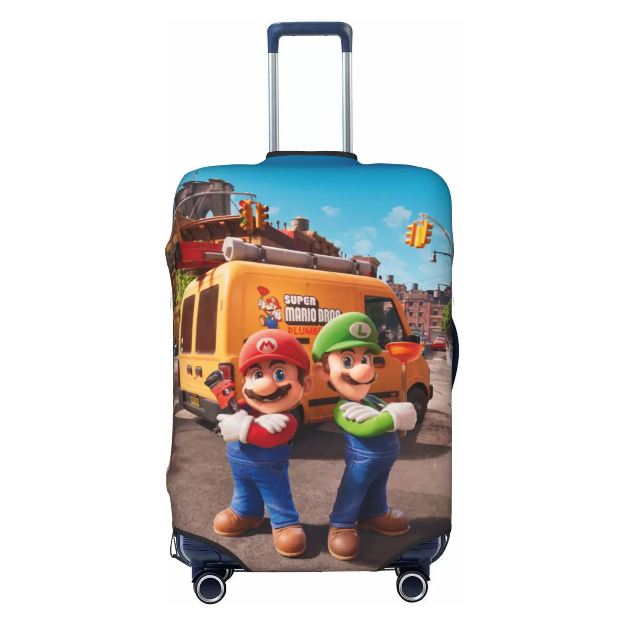 Super Mario Luggage Cover Elastic Washable Stretch Suitcase Protector Anti-Scratch Travel Suitcase Cover for Kid and Adult. S (18-21 inch suitcase)