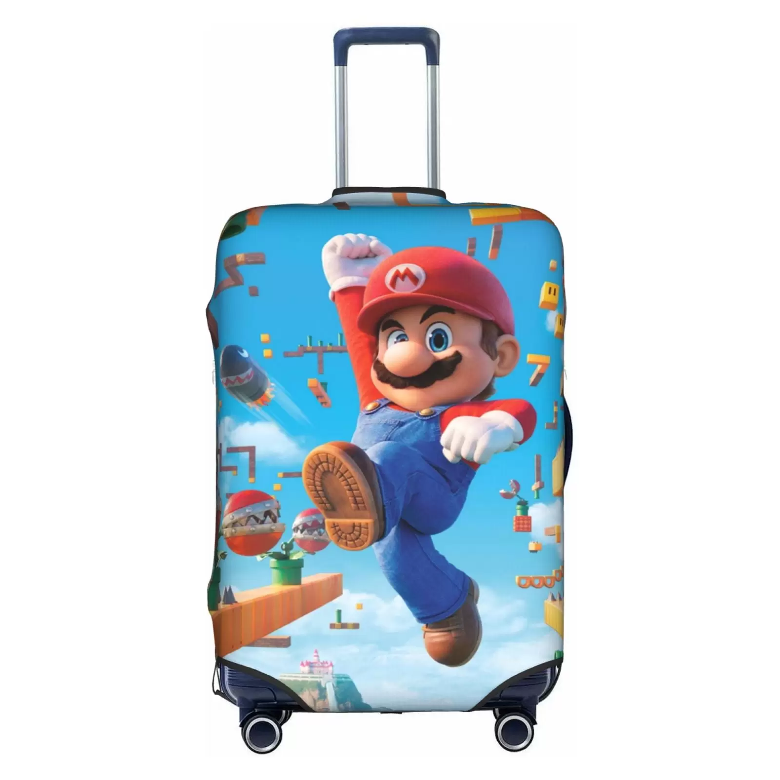 Super Mario Luggage Covers Suitcase Cover Protector Carry On Cover Luggage Wraps For Suitcase Carry On Protector. Cartoon Luggage Sleeve Travel Suit Case Dust Cover For Suitcase 18-32 Inch