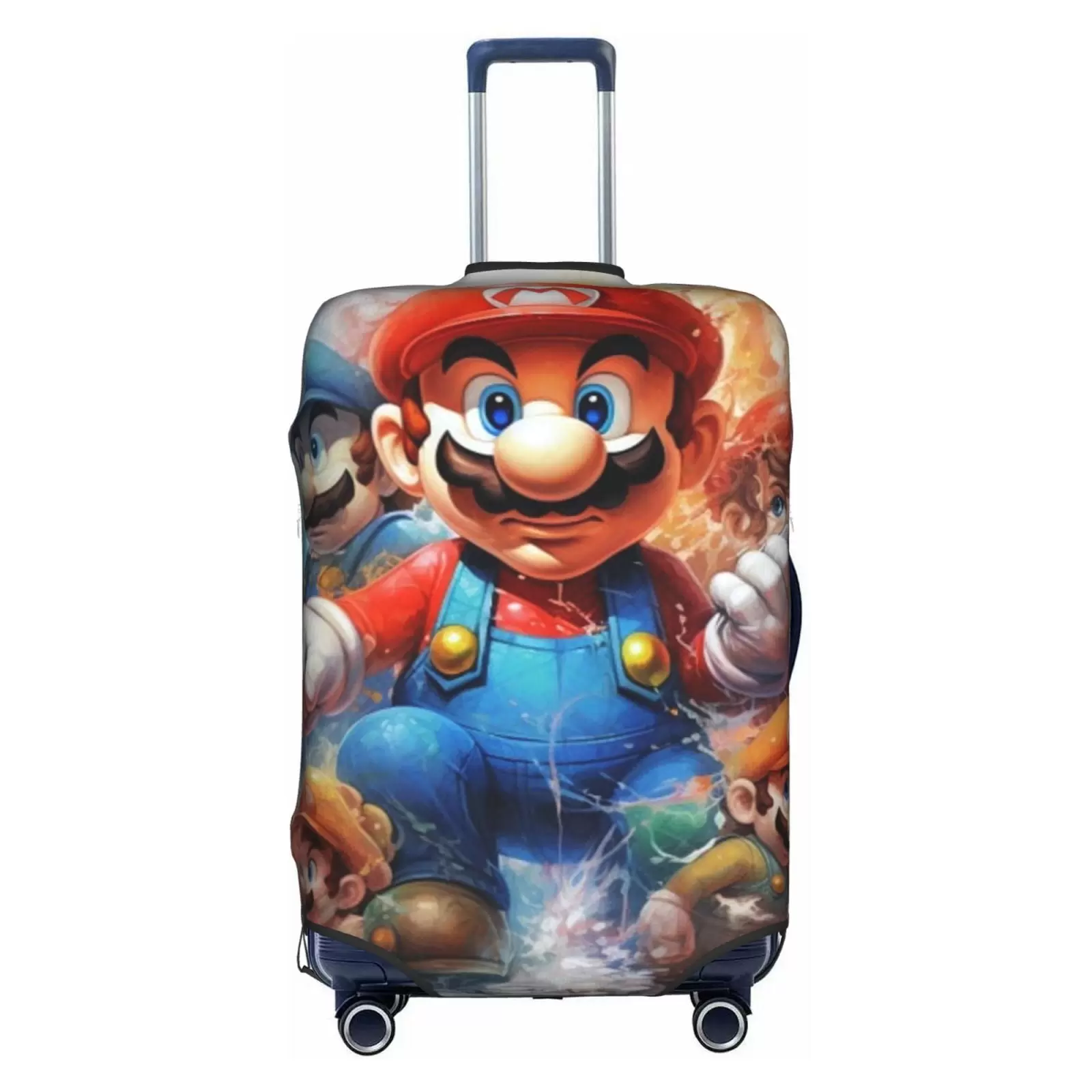 Super Mario Luggage Covers Suitcase Cover Protector Carry On Cover Luggage Wraps For Suitcase Carry On Protector. Cartoon Luggage Sleeve Travel Suit Case Dust Cover For Suitcase 18-32 Inch