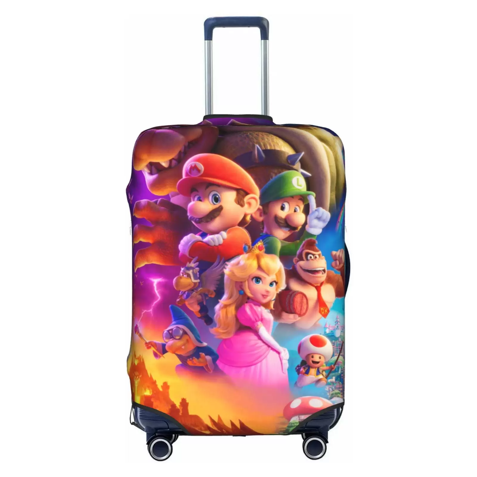 Super Mario Luggage Covers Suitcase Cover Protector Carry On Cover Luggage Wraps For Suitcase Carry On Protector. Cartoon Luggage Sleeve Travel Suit Case Dust Cover For Suitcase 18-32 Inch