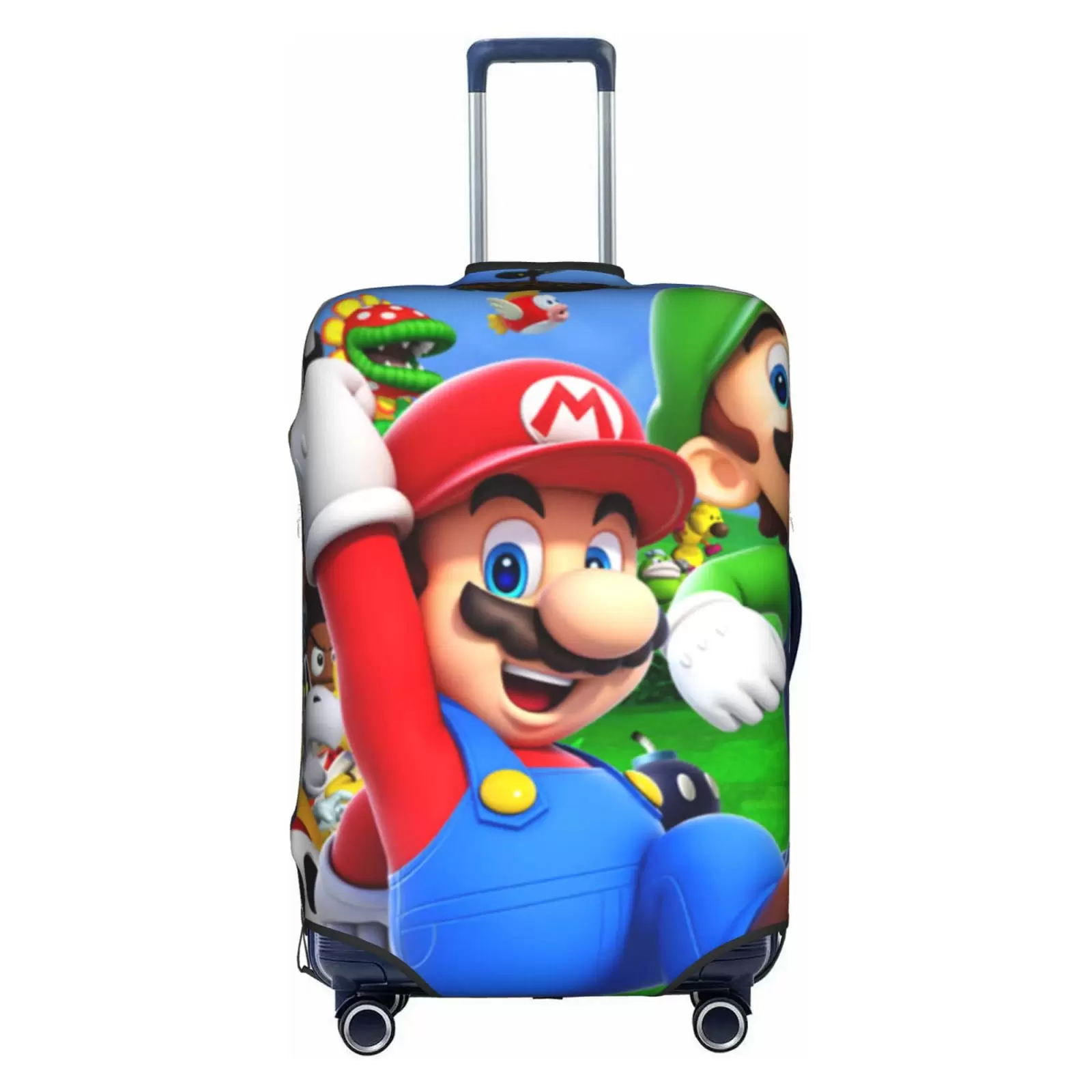 Super Mario Luggage Covers Suitcase Cover Protector Carry On Cover Luggage Wraps For Suitcase Carry On Protector. Cartoon Luggage Sleeve Travel Suit Case Dust Cover For Suitcase 18-32 Inch